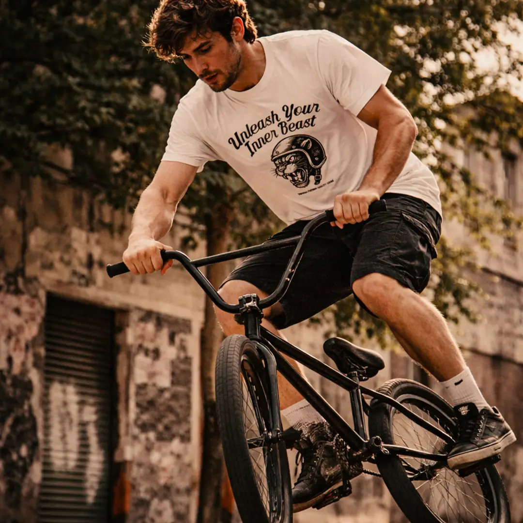 Erkek Baskılı Beyaz Regular Tişört