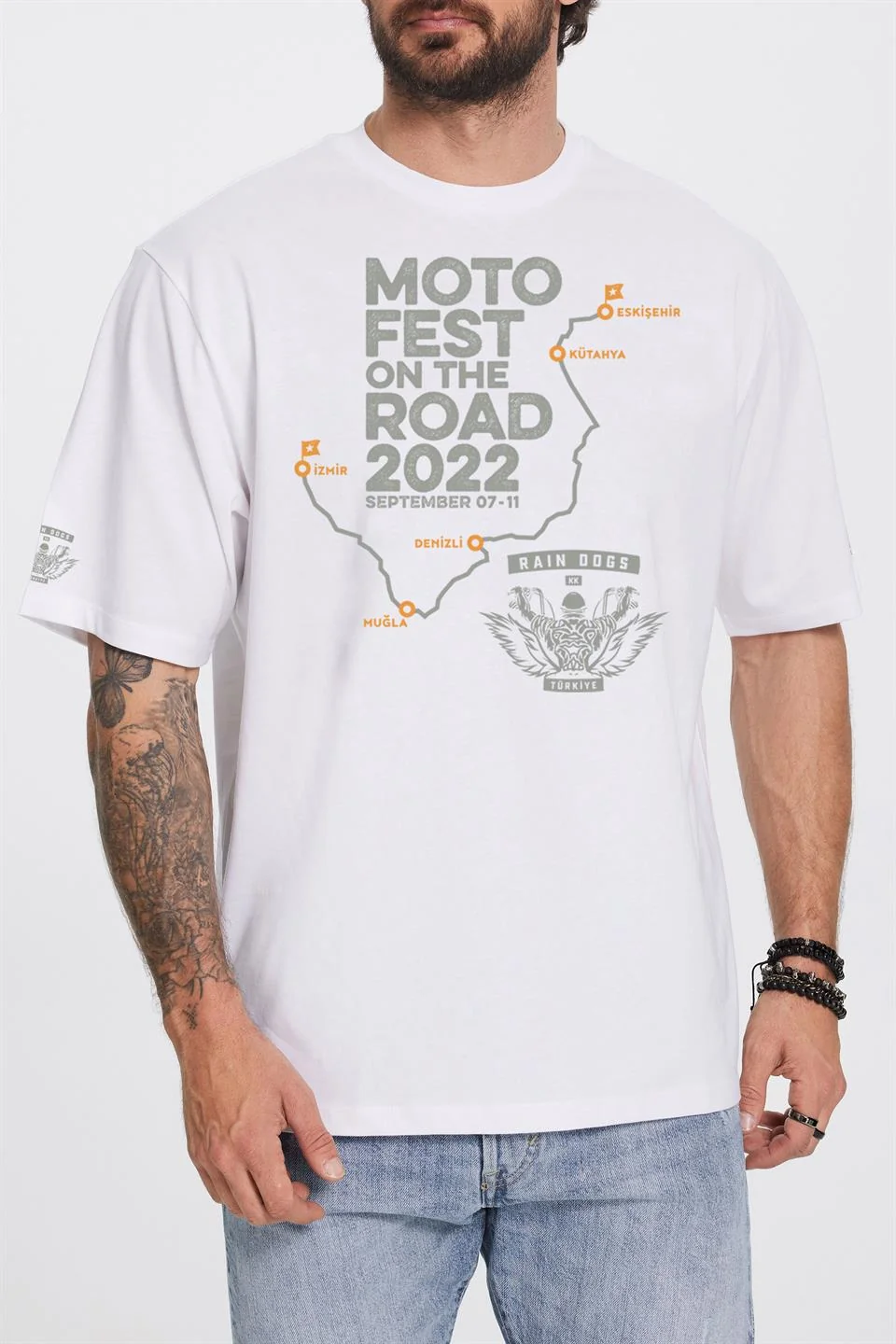 Moto Fest 2022 Beyaz Erkek Tişört