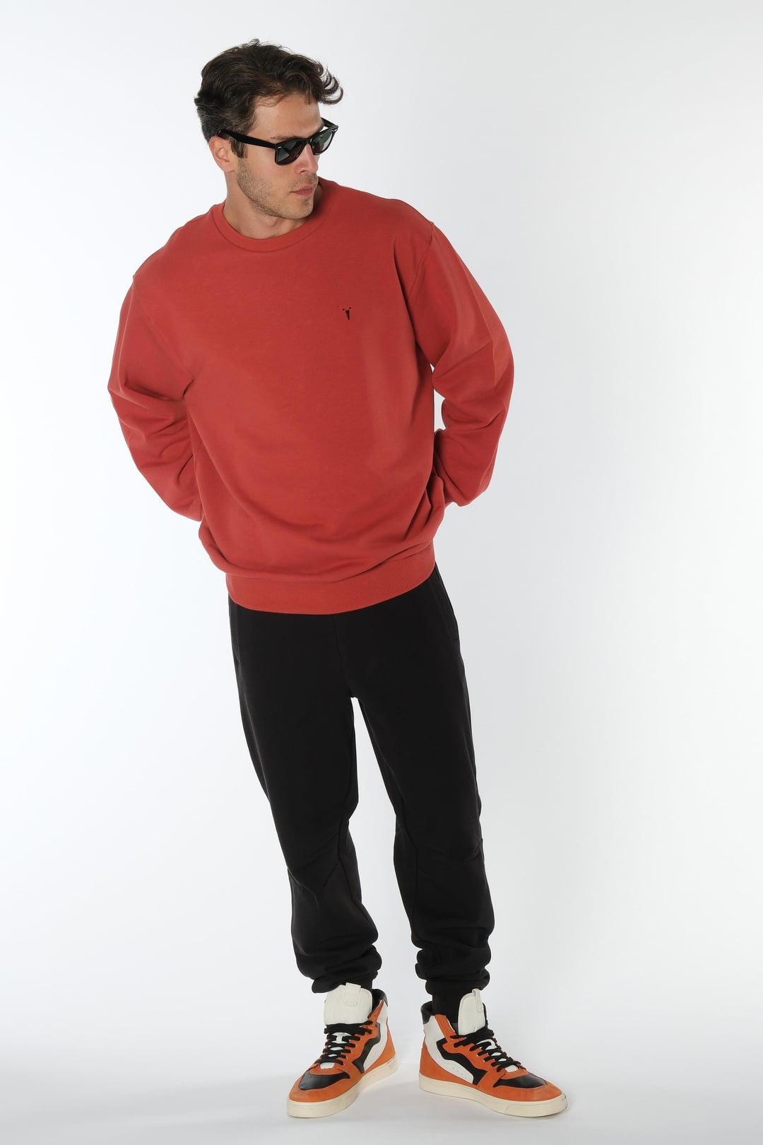 Kiremit Bisiklet Yaka Sweatshirt