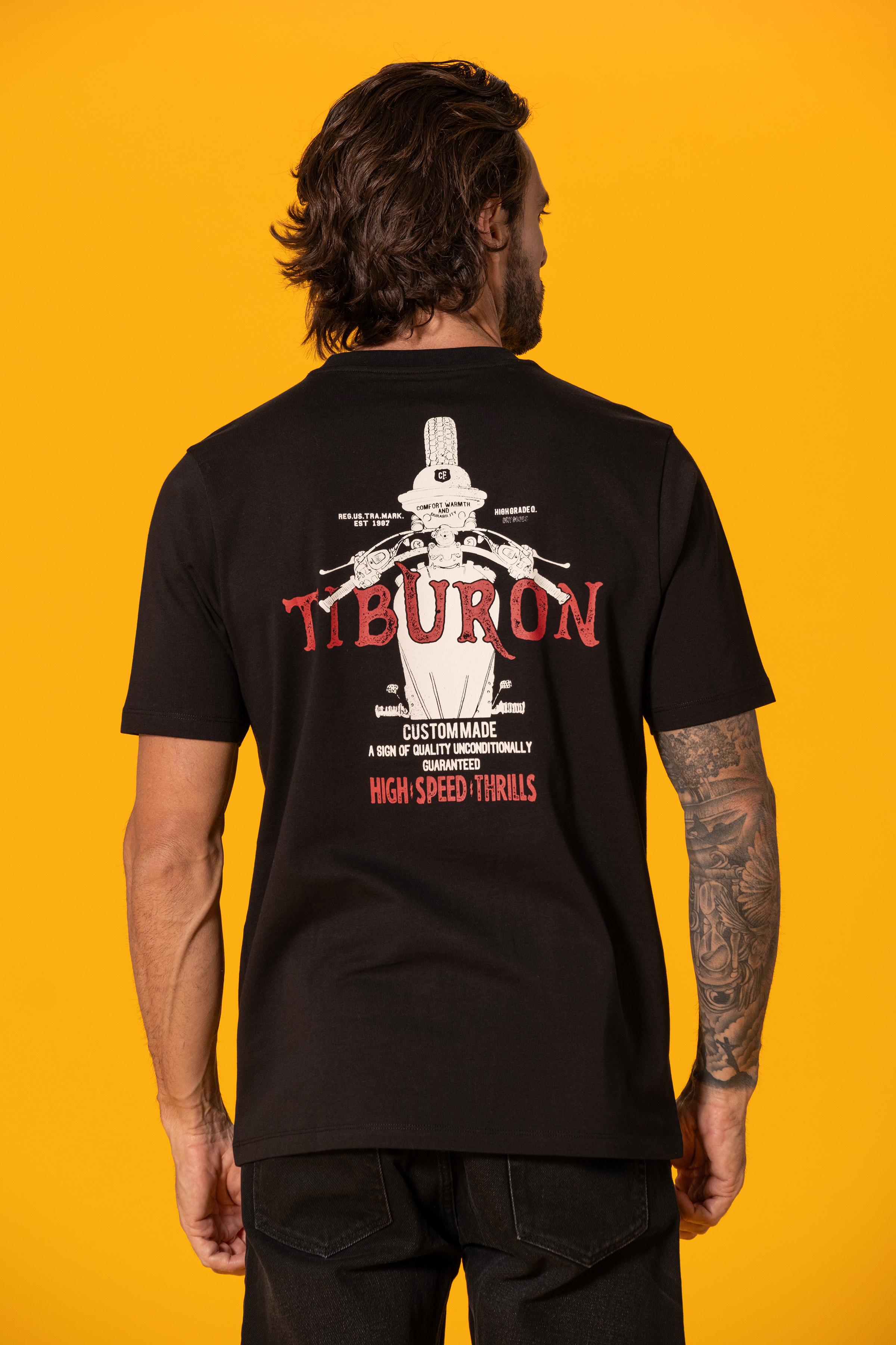 Tiburon Motor Baskılı Siyah Regular Tişört