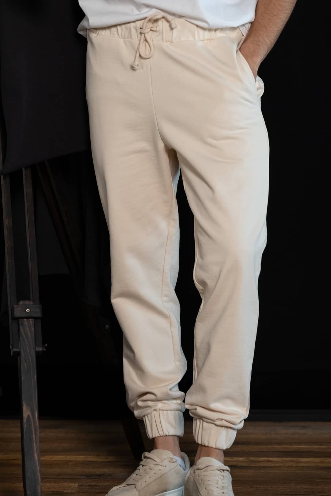 Ekru Basic Jogger Pantolon