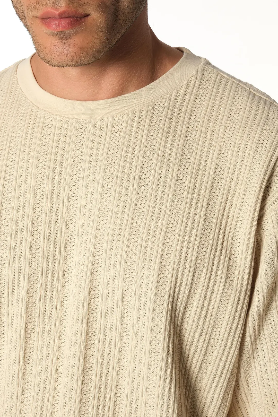 Bej Dokulu Erkek Üst