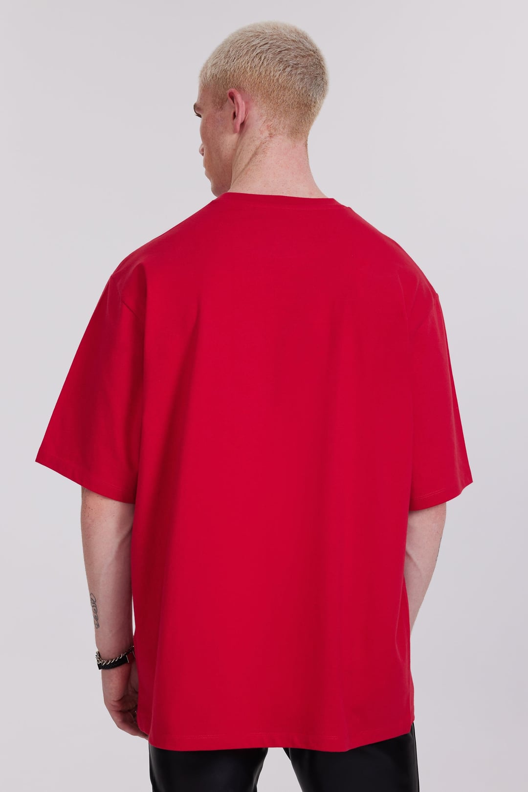 Baskılı Erkek Kırmızı Oversize Tişört