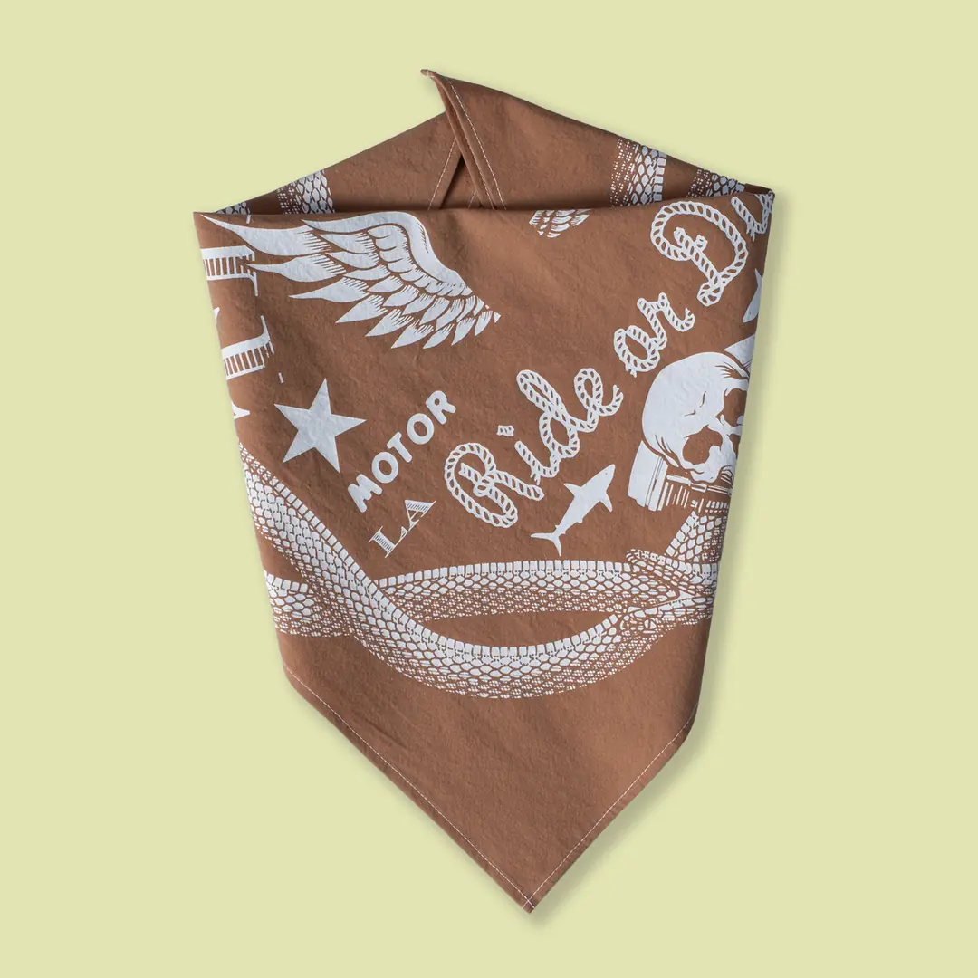 Poplin Baskılı Kahverengi Bandana