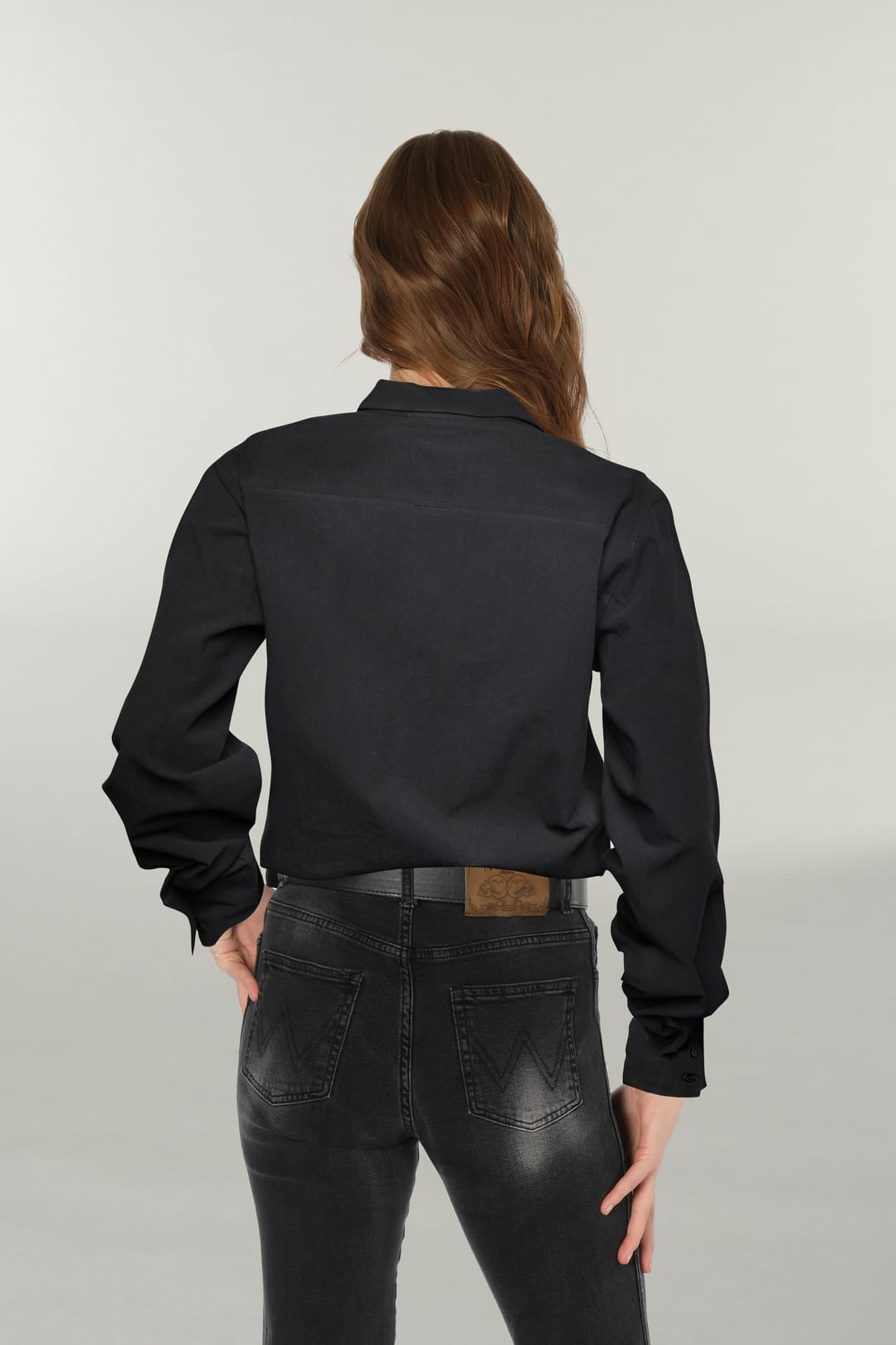 Poplin Siyah Basic Gömlek