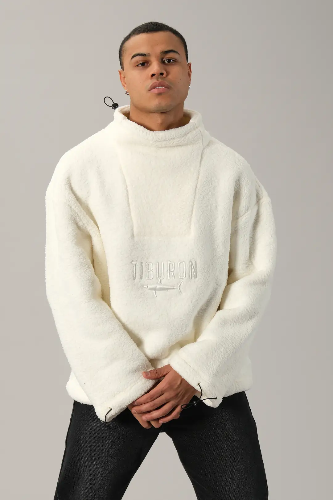 Suni Yünlü Nakışlı Sweatshirt