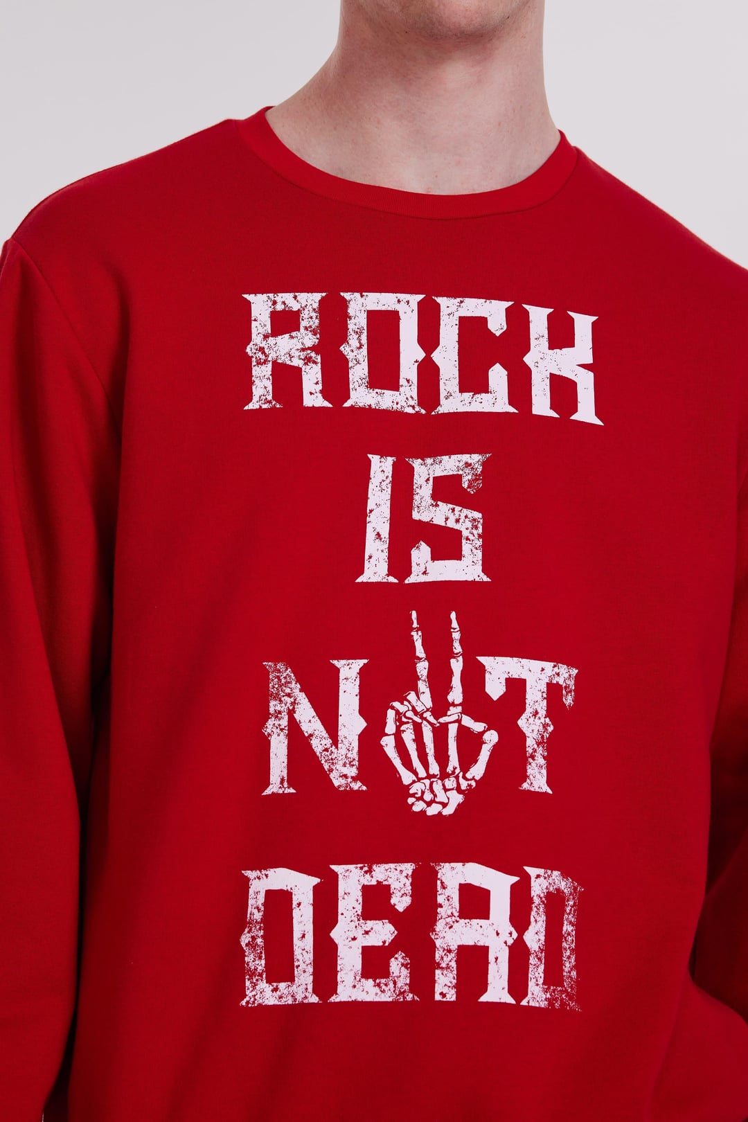 Slogan Yazı Baskılı Erkek Kırmızı Sweatshirt
