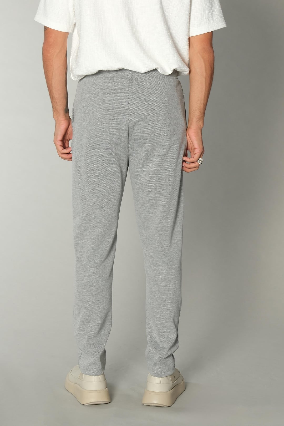 Gri Dokulu Jogger Pantolon