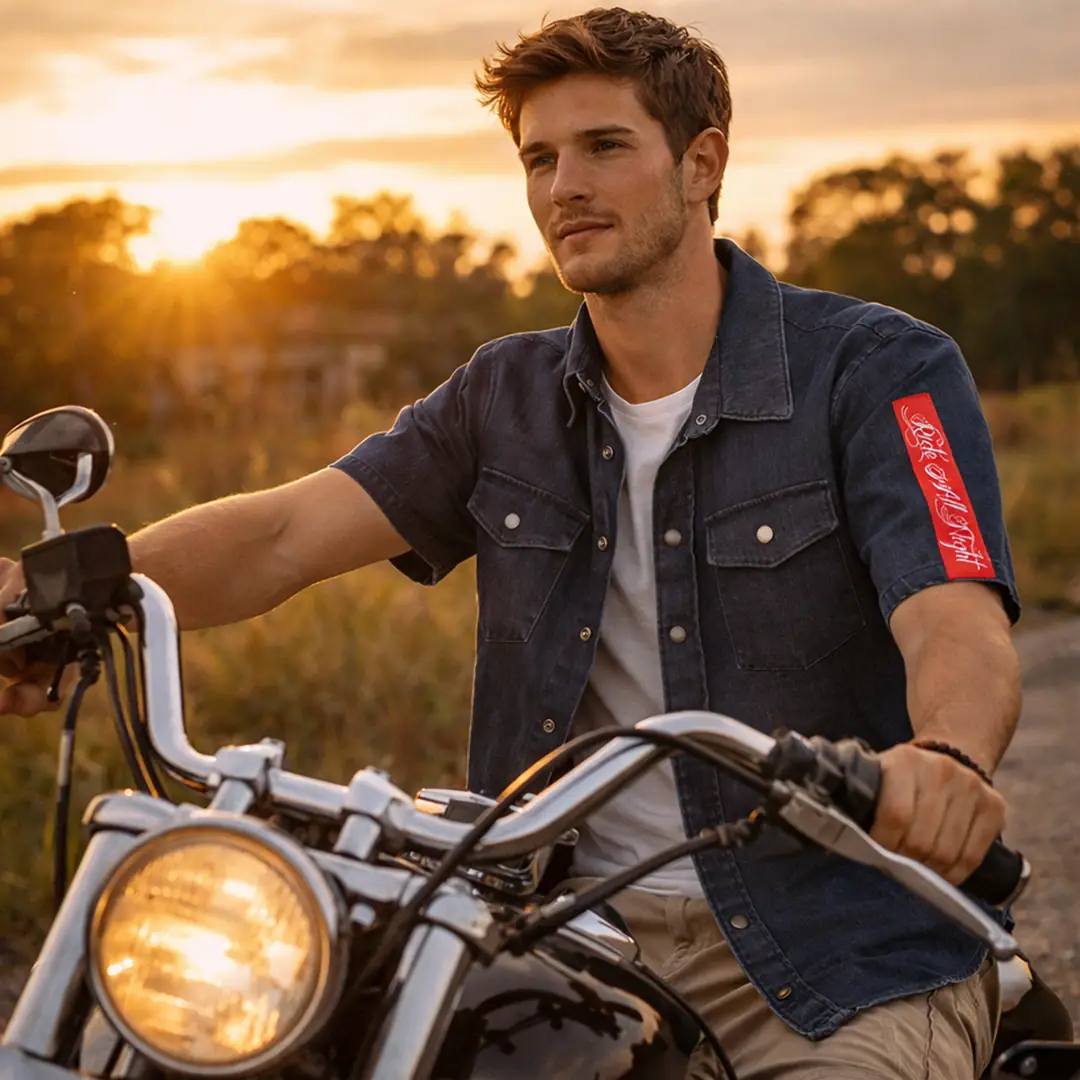 Erkek Yıkamalı Kısa Kollu Kot Gömlek