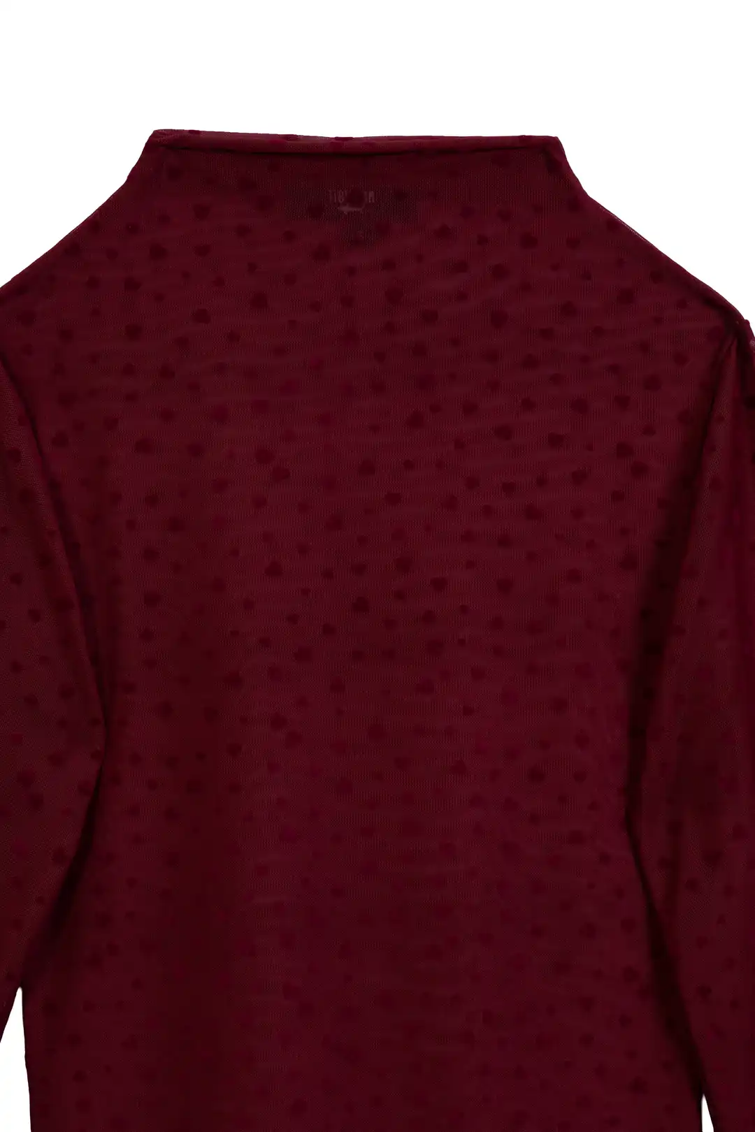 Kadın Kalp Desenli Transparan Top Body