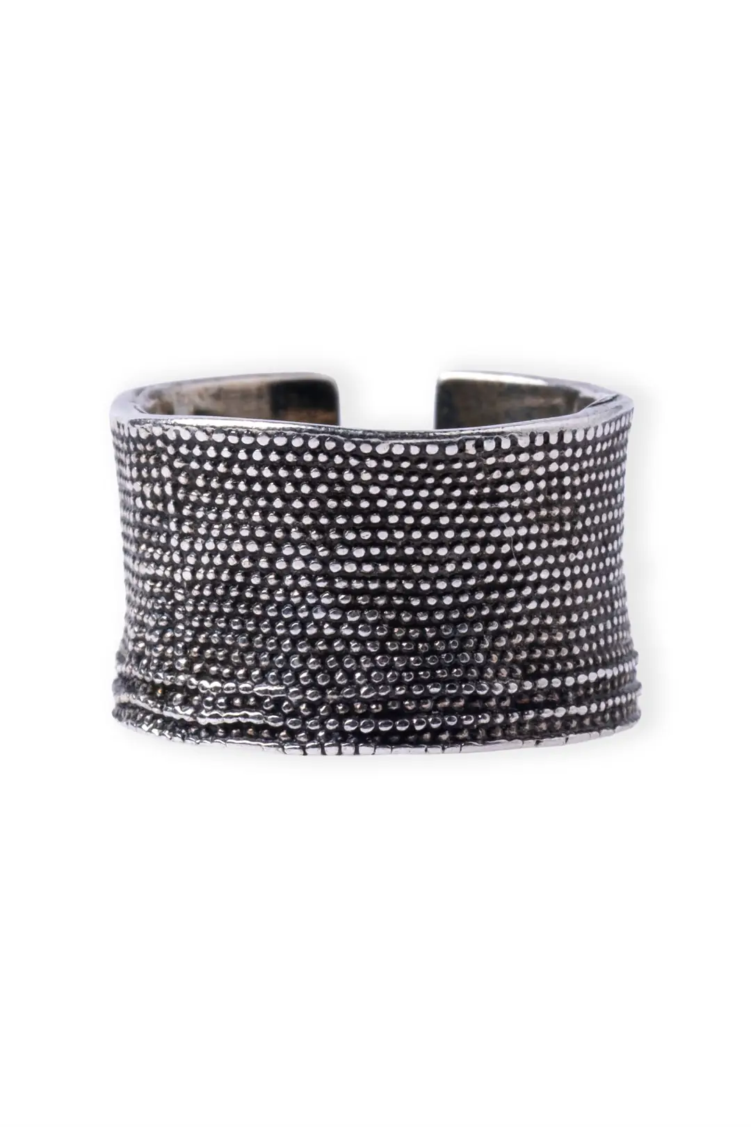 Ayarlanabilir Gümüş Dokulu Yüzük