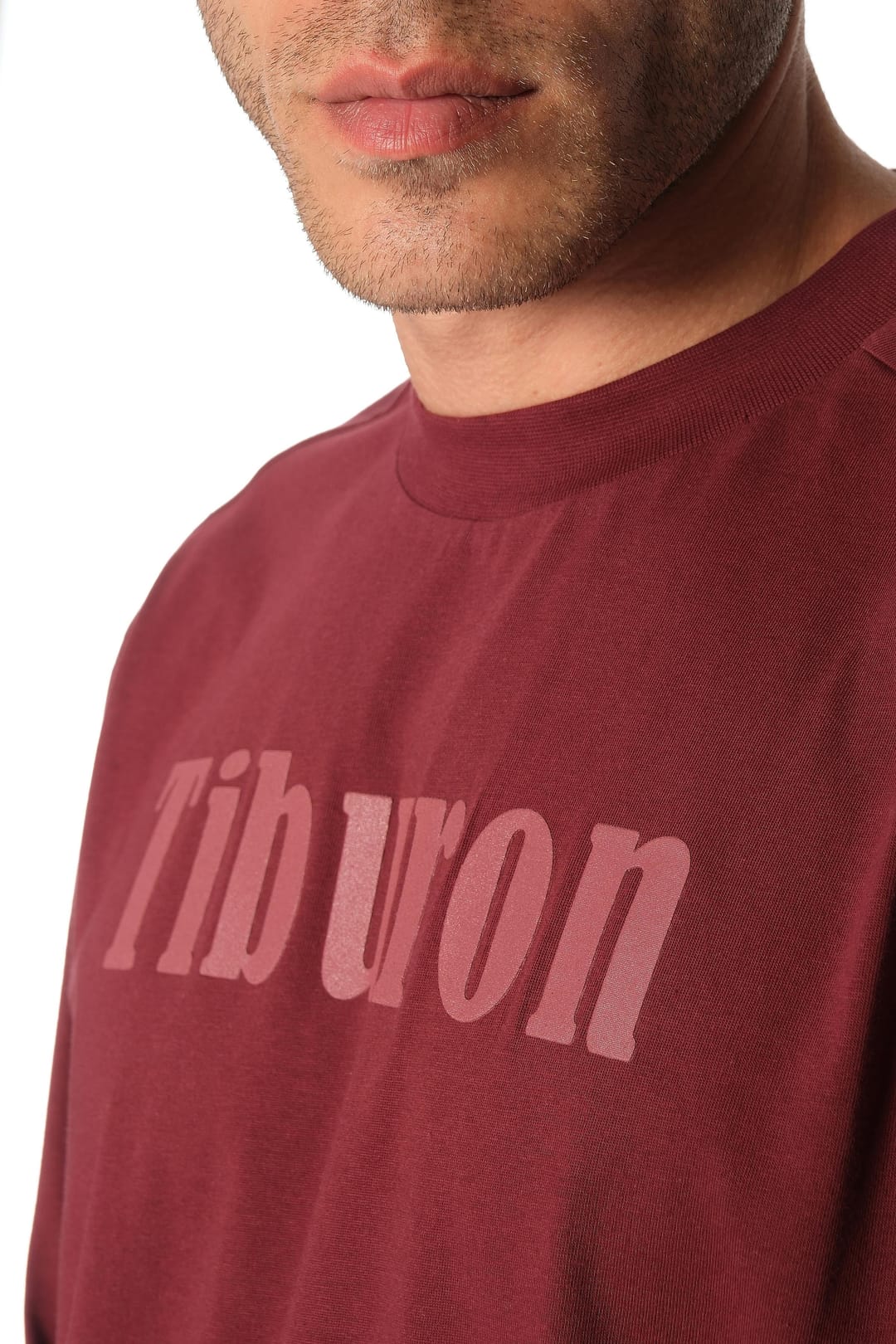 Logo Baskılı Bordo Uzun Kollu Tshirt