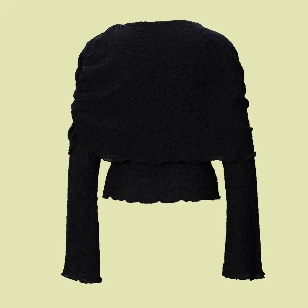 Bürümcük Kumaş Siyah Bluz