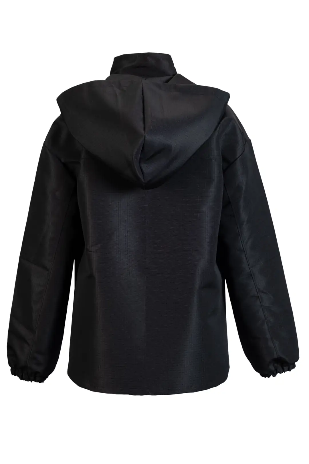 Kadın Siyah Çeyrek Fermuarlı Yağmurluk