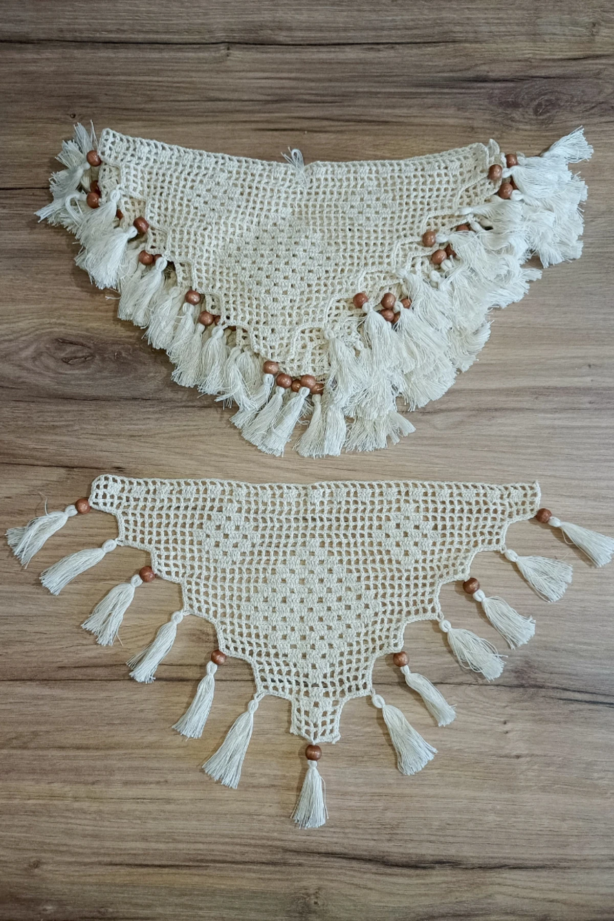 Kırmızı Kanaviçe Işlemeli Otantik Bodrum Işi Monika Perde (EN X BOY) - Pilesiz