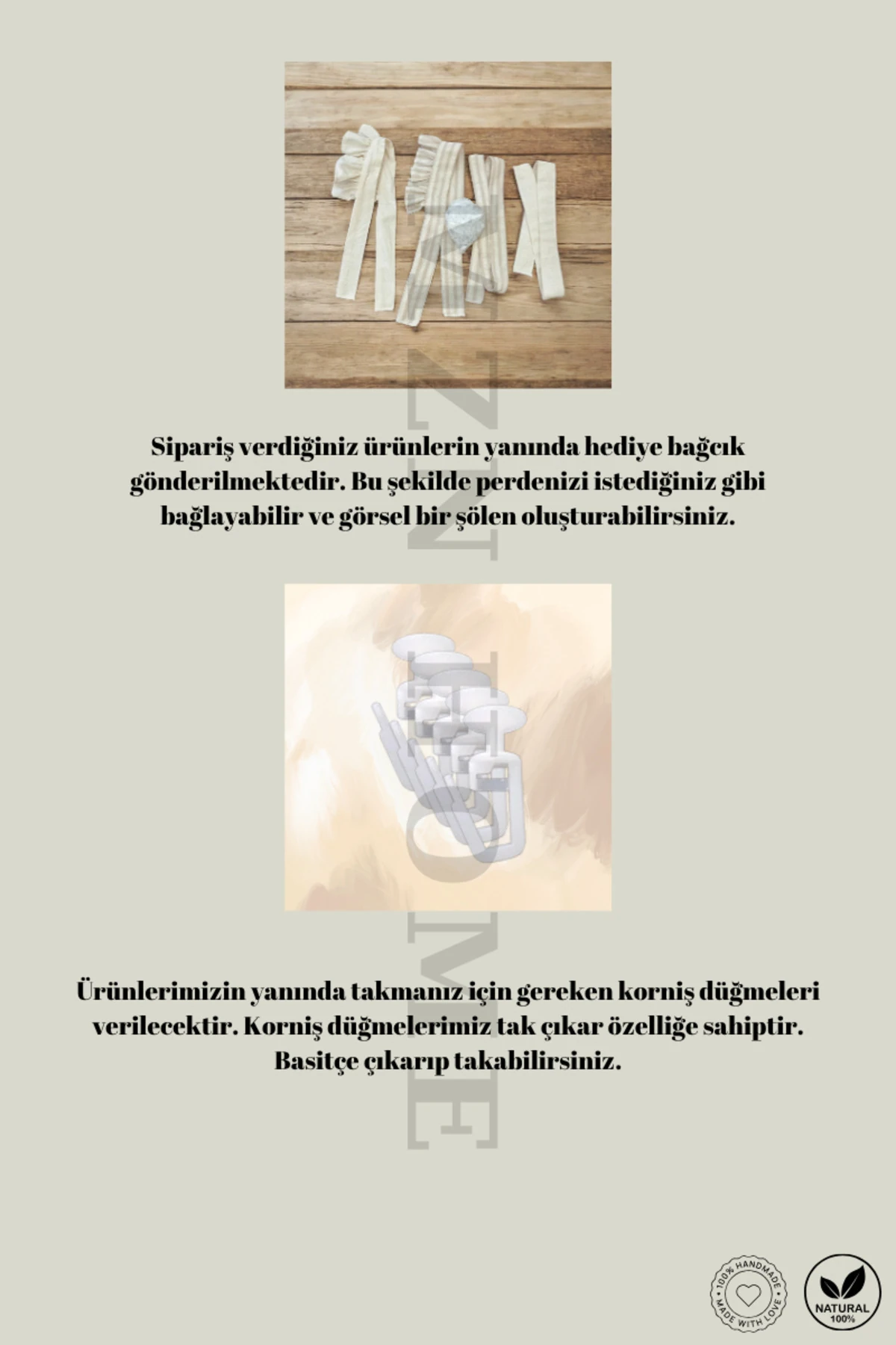 3 Kenar Fırfırlı Pembe Renk Vintage Keten Perde (EN X BOY) - Tek Kanat - Bağcık Hediyeli - Pilesiz