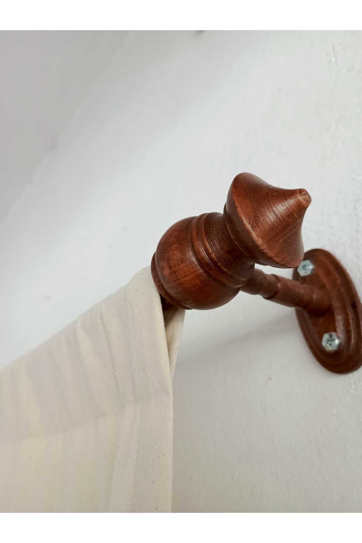 2 kenar Fırfırlı RUSTİK BORU Bej Vintage Keten Perde - Bağcık Hediyeli - (EN X BOY)