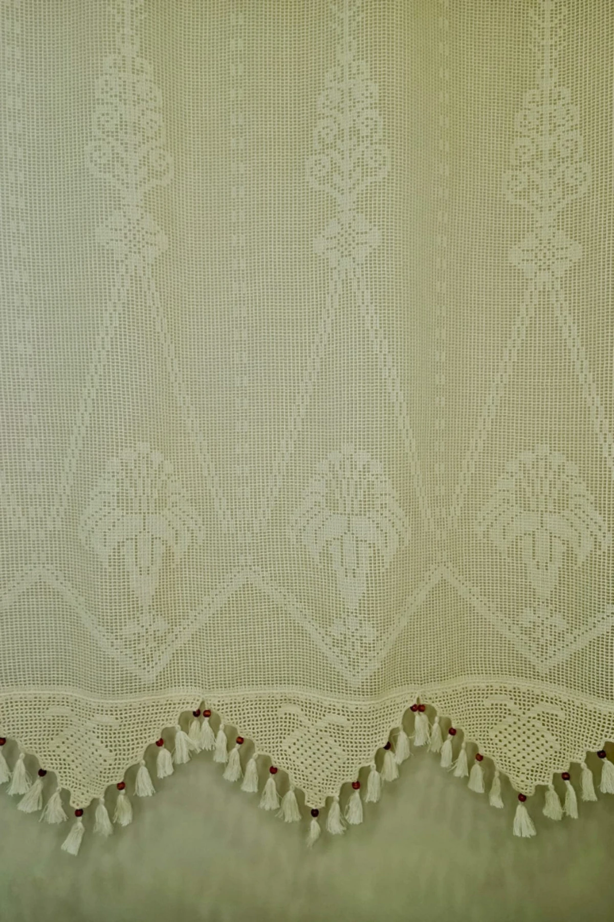 Buldan Makrome Detaylı Vintage Tül Perde (EN X BOY) - Pilesiz