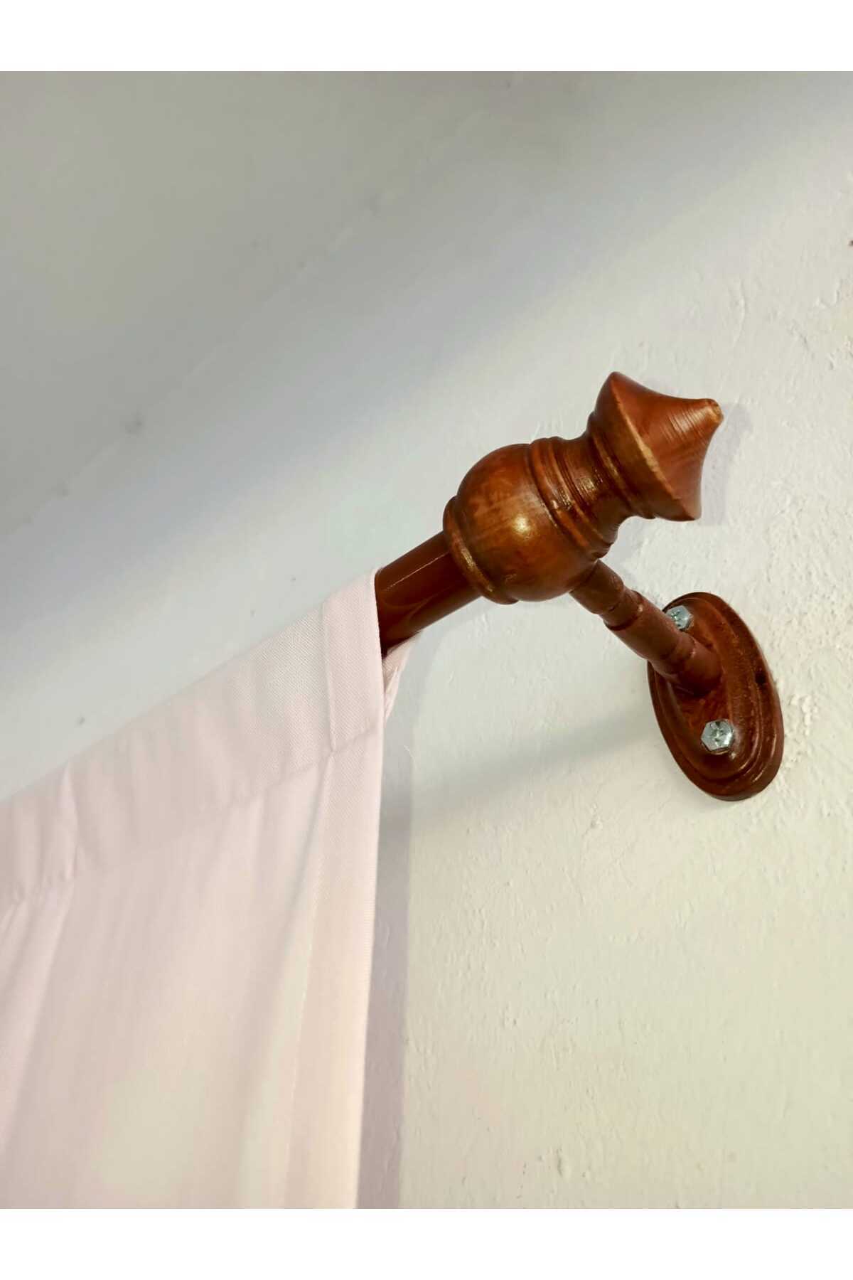 Etekucu Fırfırlı RUSTİK BORU Pembe Vintage Keten Perde - Bağcık Hediyeli - (EN X BOY)