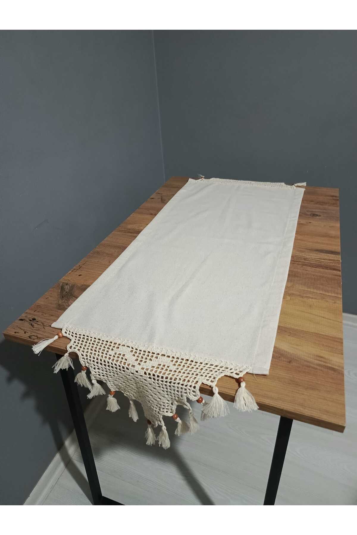 2 Kenar El Dantel Keten Runner 40x150