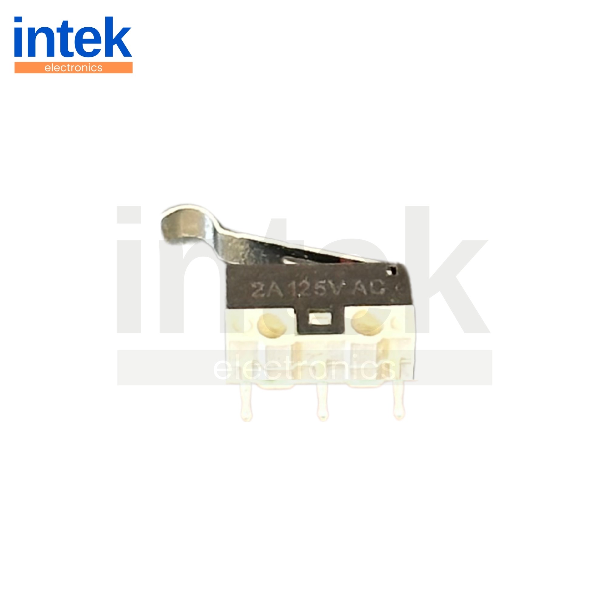 IN162B Micro Swıtch Mini Siyah+Beyaz Kıvrık Kol