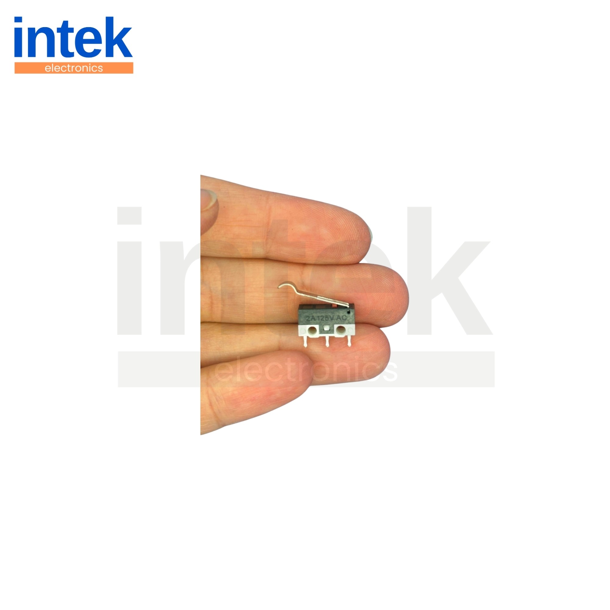 IN162B Micro Swıtch Mini Siyah+Beyaz Kıvrık Kol