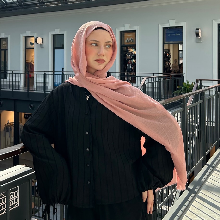 Dubai Pamuk Şal- Pudra Pembe