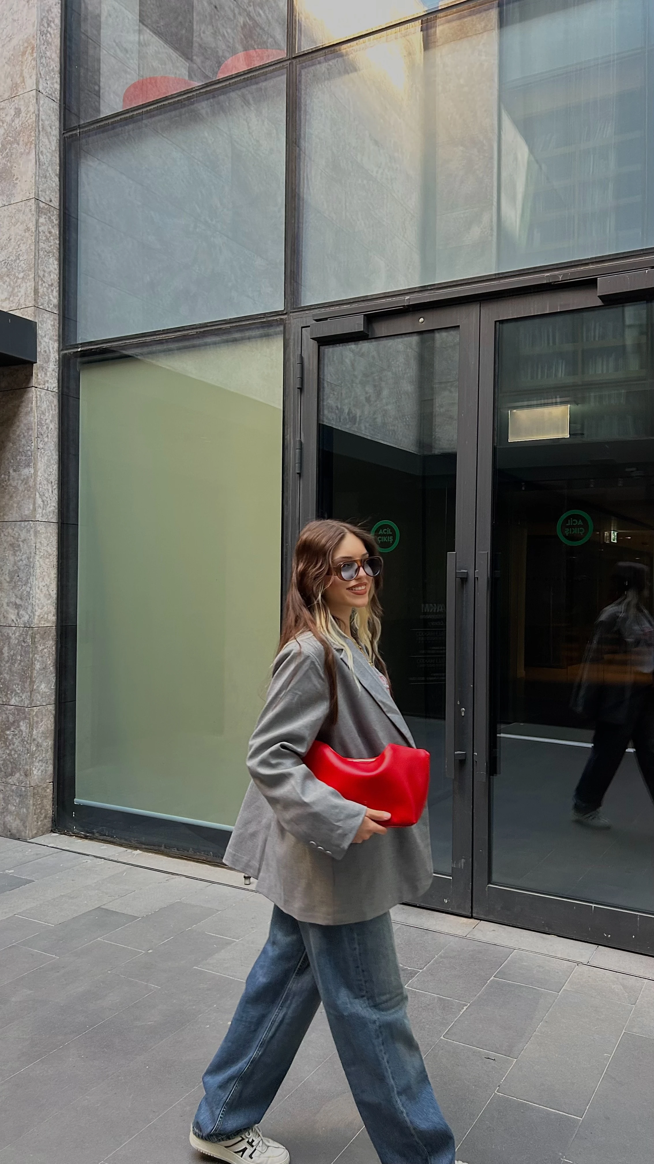 Oversize Blazer Ceket - Gri