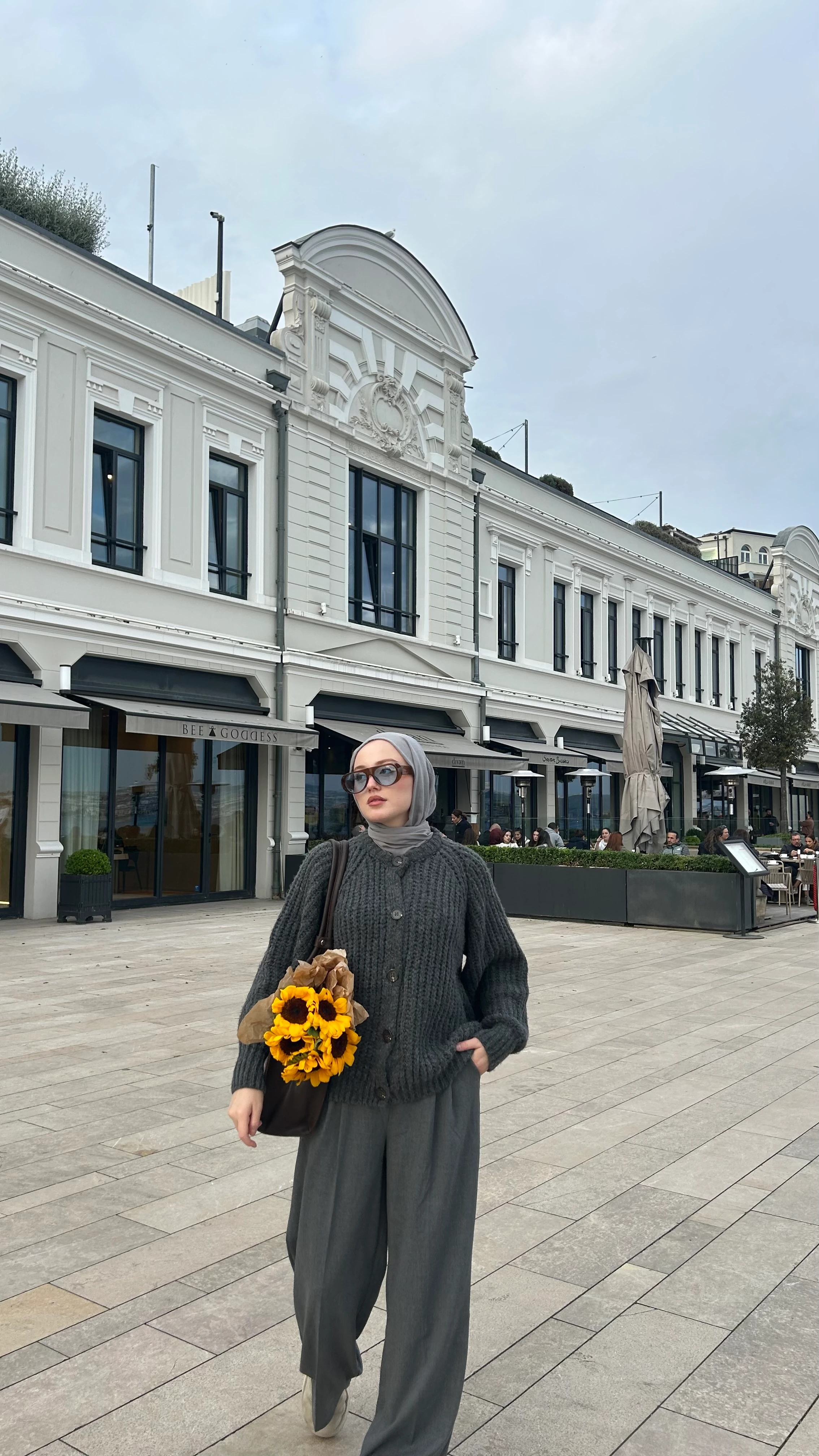 Düğmeli Selanik Örgü Antrasit Hırka 