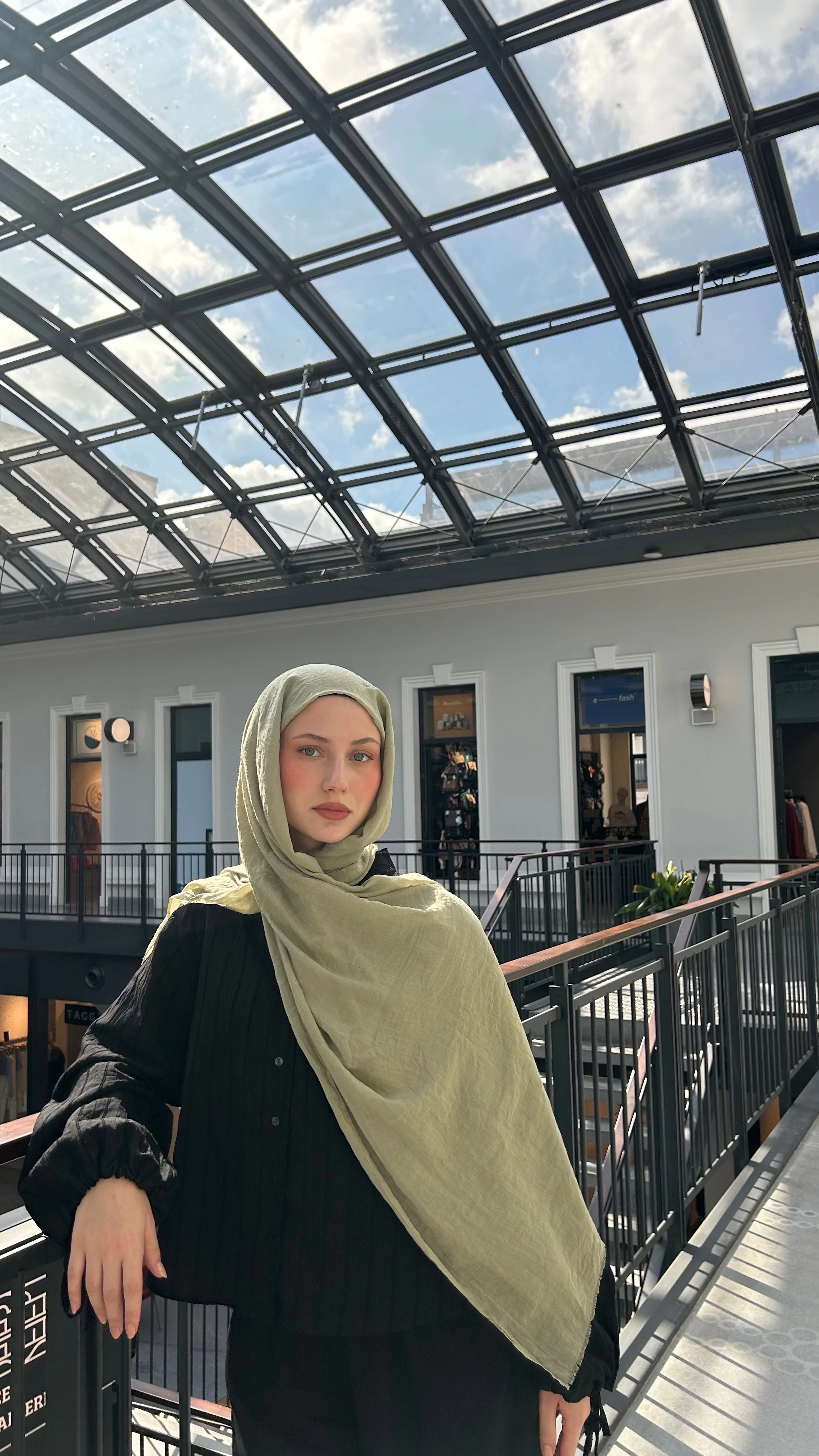 Dubai Pamuk Şal-Yeşil Çay