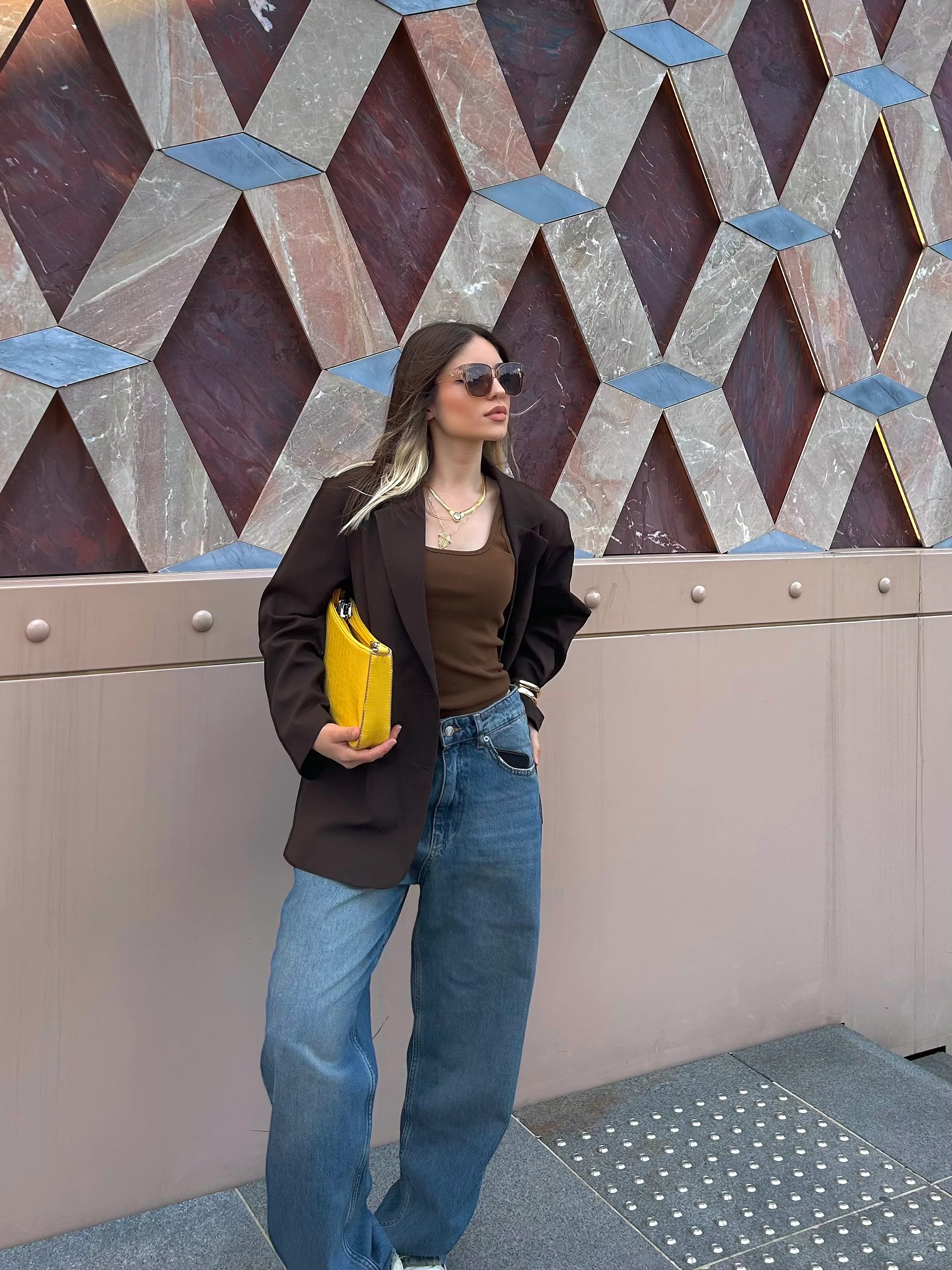 Oversize Blazer Ceket - Kahverengi