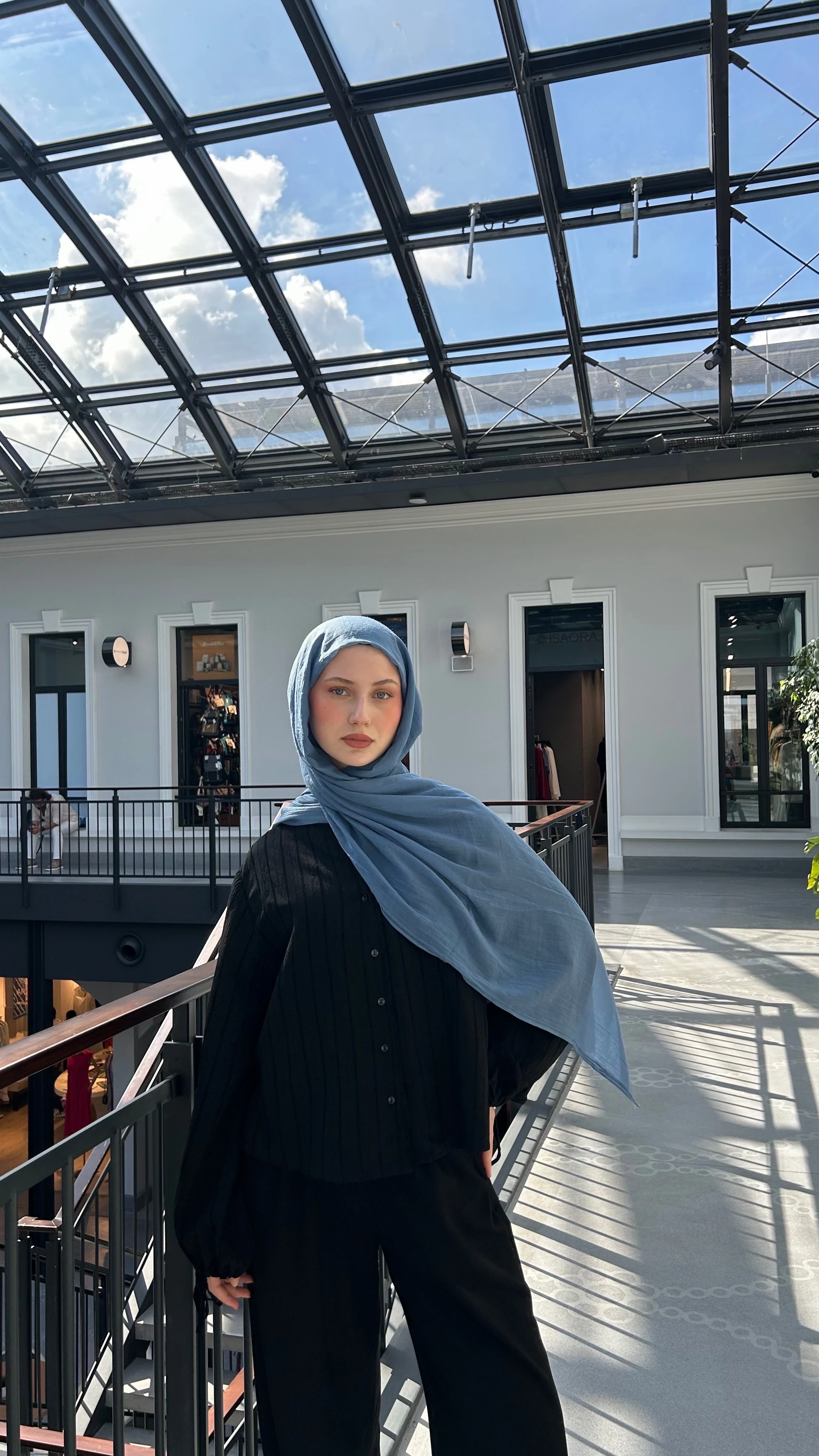 Dubai Pamuk Şal-İndigo Mavisi