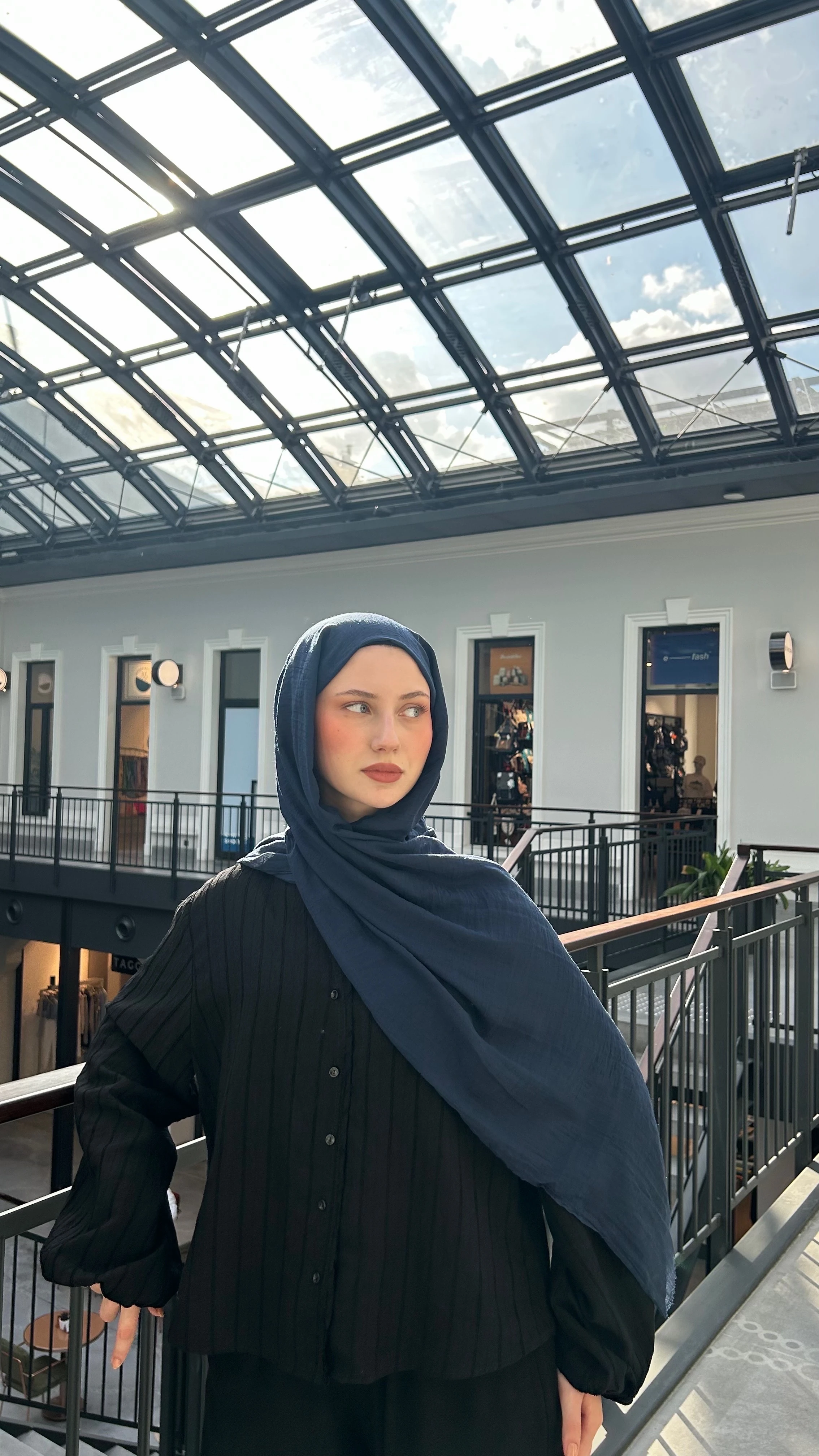 Dubai Pamuk Şal-Lacivert