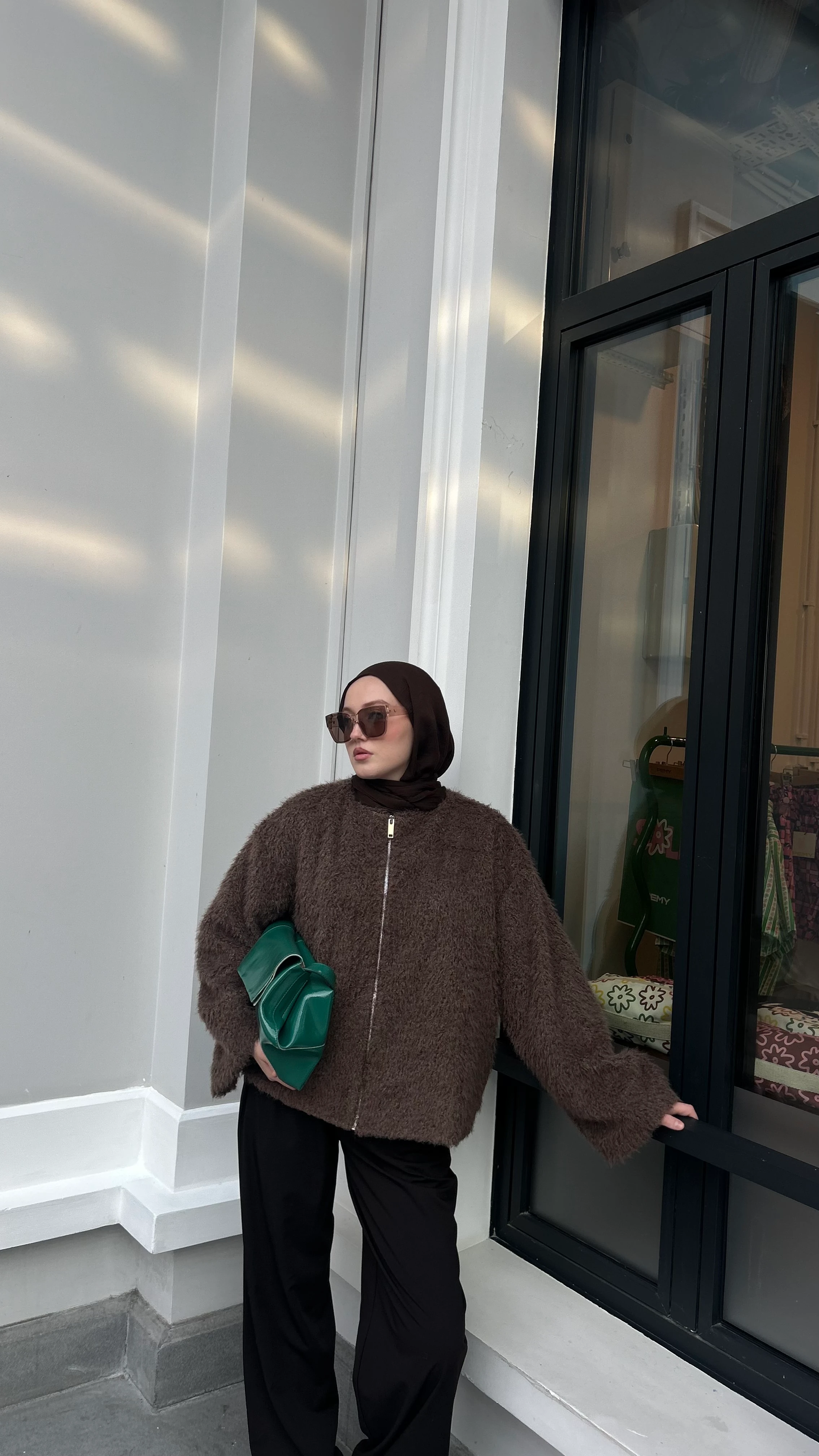 Gigi Peluş Ceket Kahve