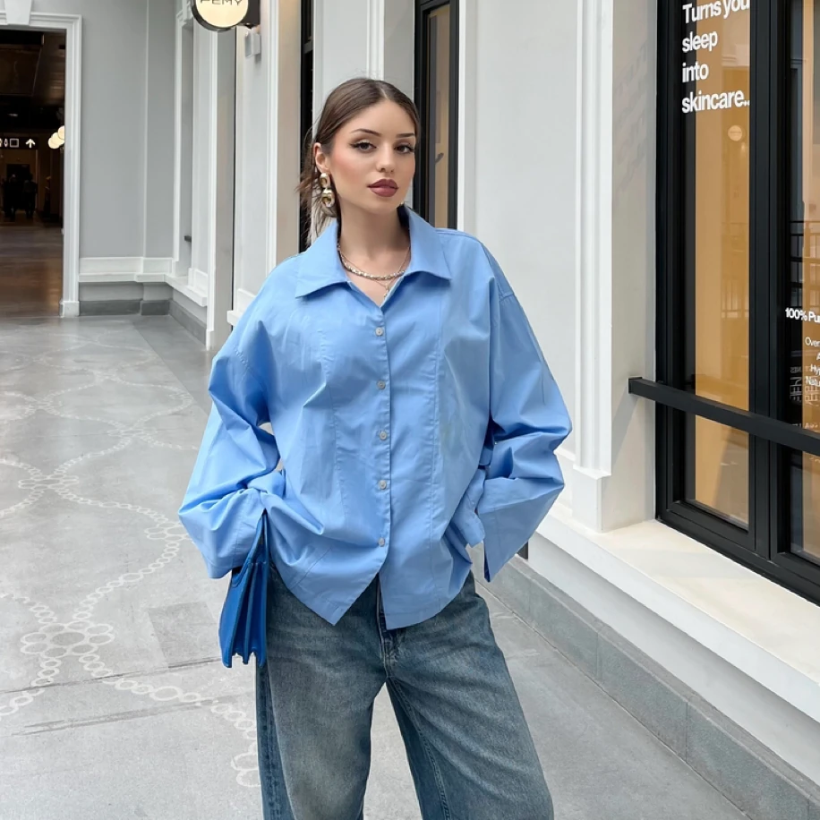 Oversize Mavi Gömlek