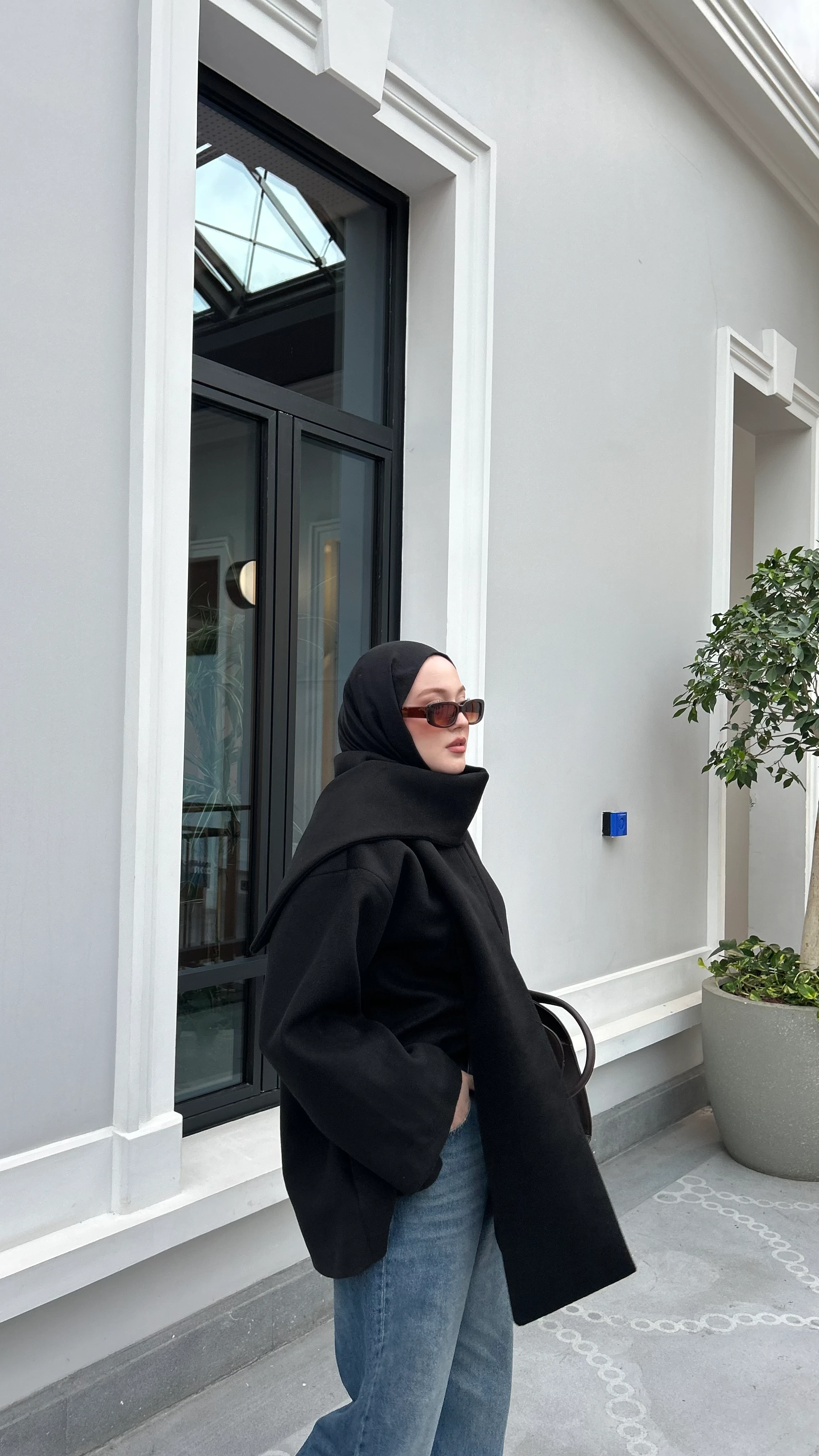 Atkılı Kaşe Kaban- Siyah