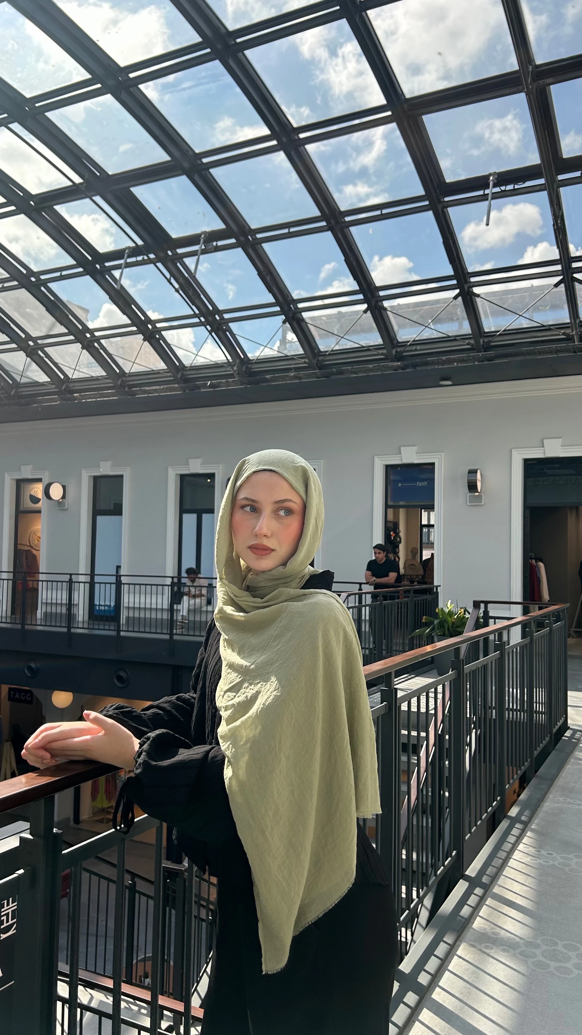 Dubai Pamuk Şal-Yeşil Çay