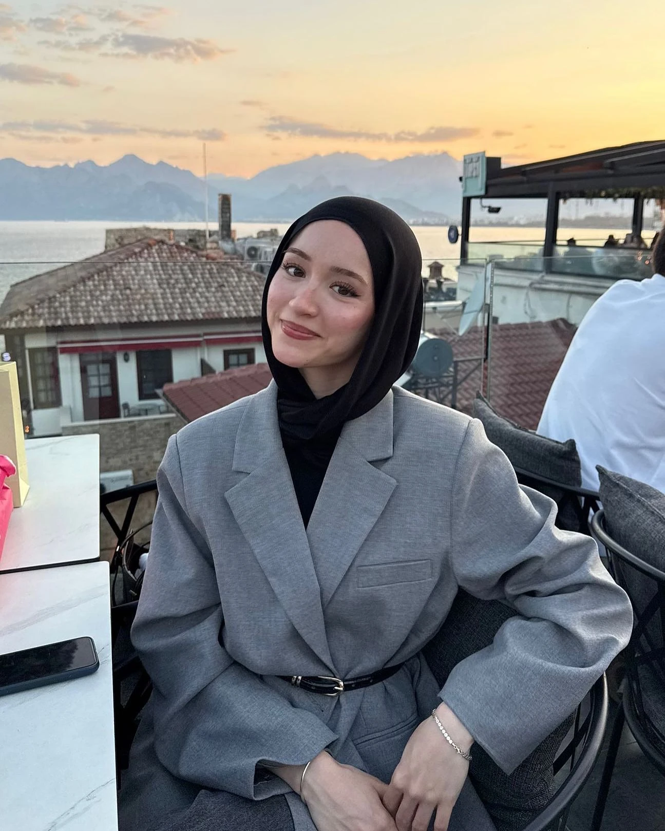 Oversize Blazer Ceket - Gri