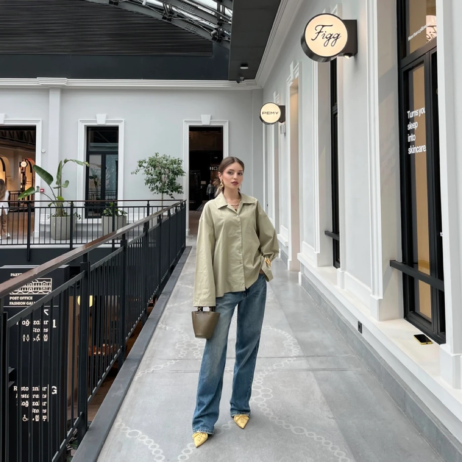 Oversize Yeşil Gömlek