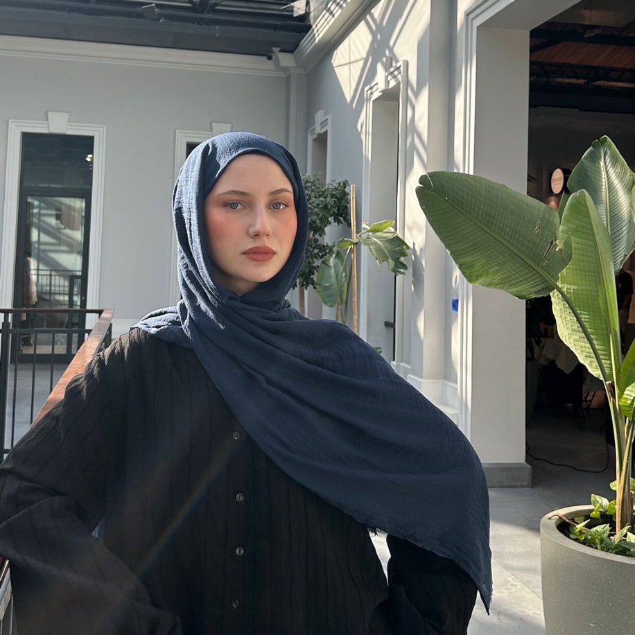 Dubai Pamuk Şal- Lacivert