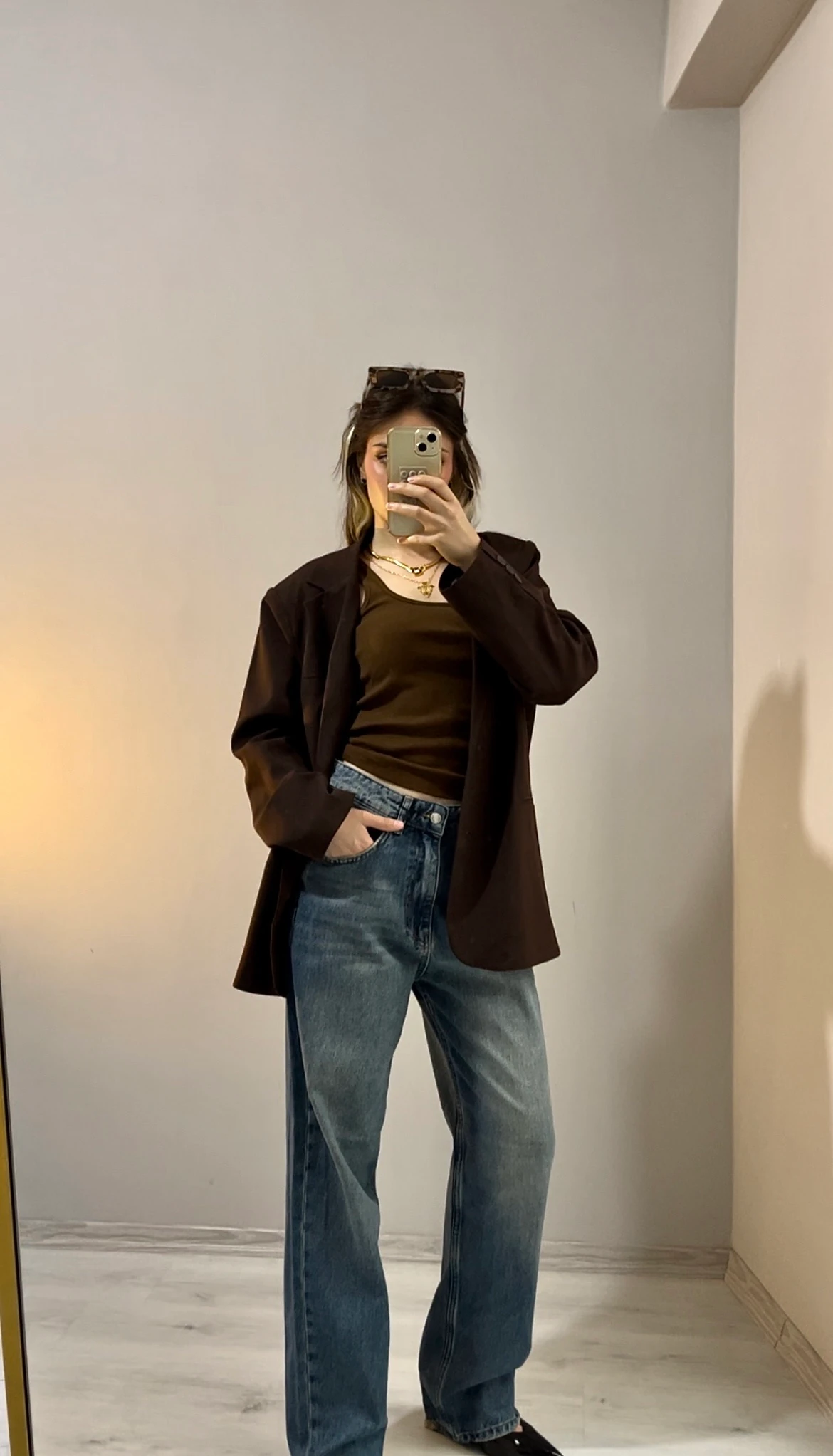 Oversize Blazer Ceket - Kahverengi