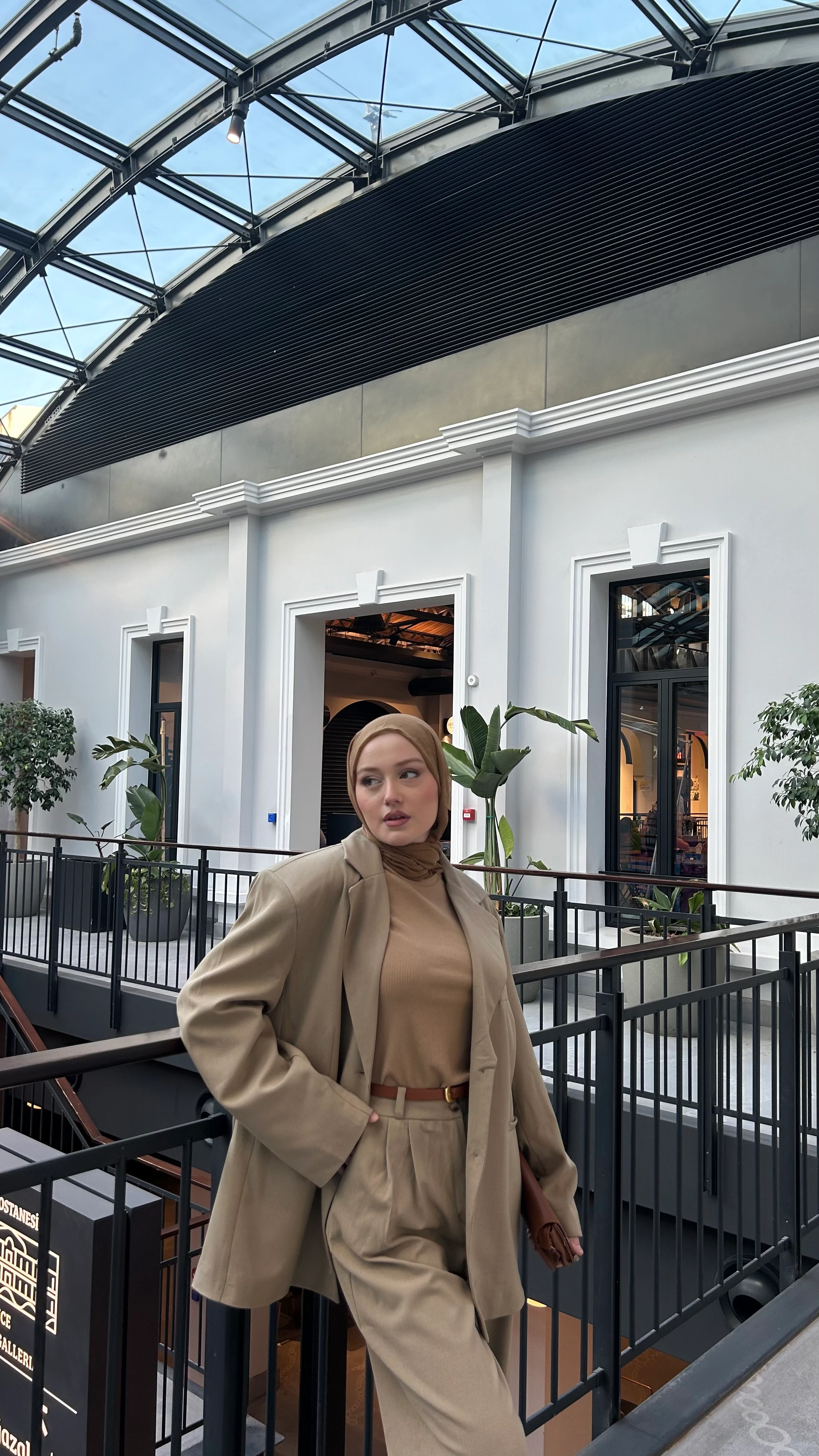 Camel Oversize Blazer Ceket