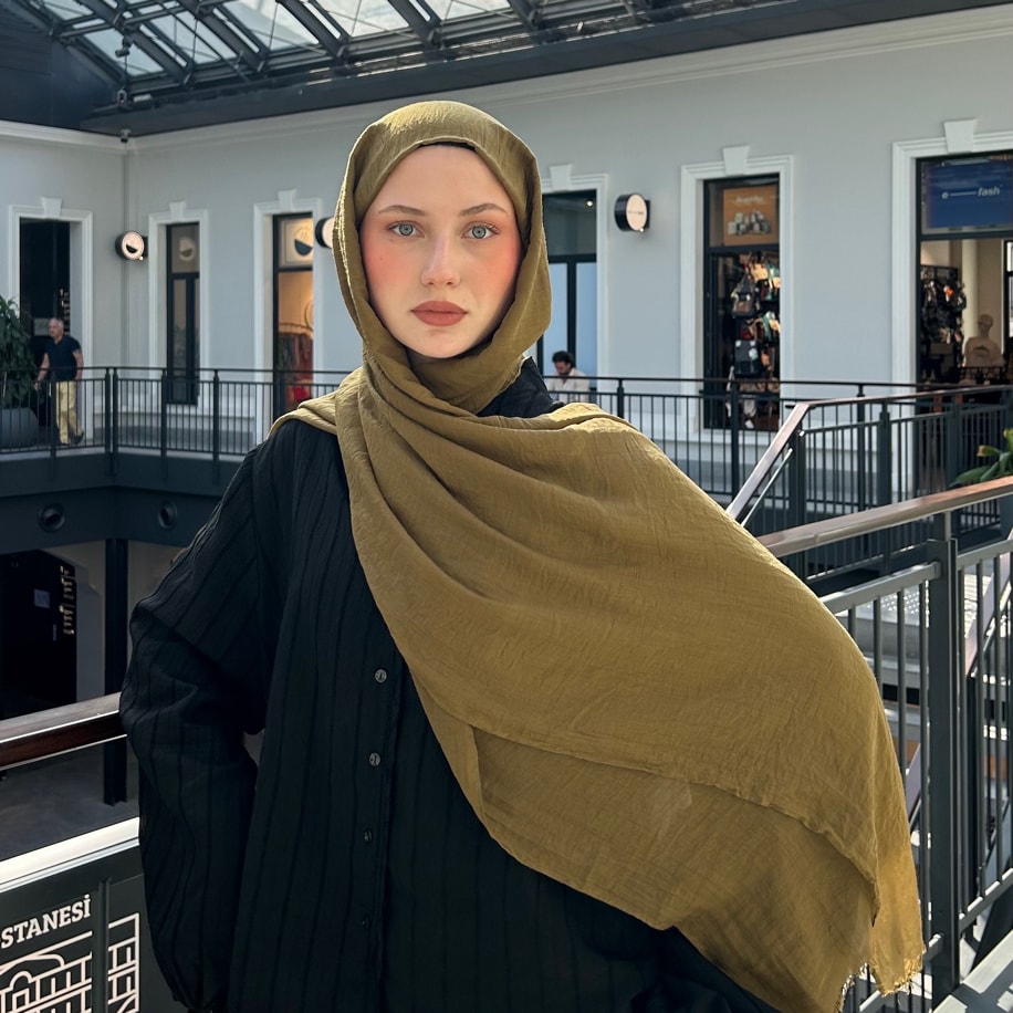 Dubai Pamuk Şal- Koyu Bronz