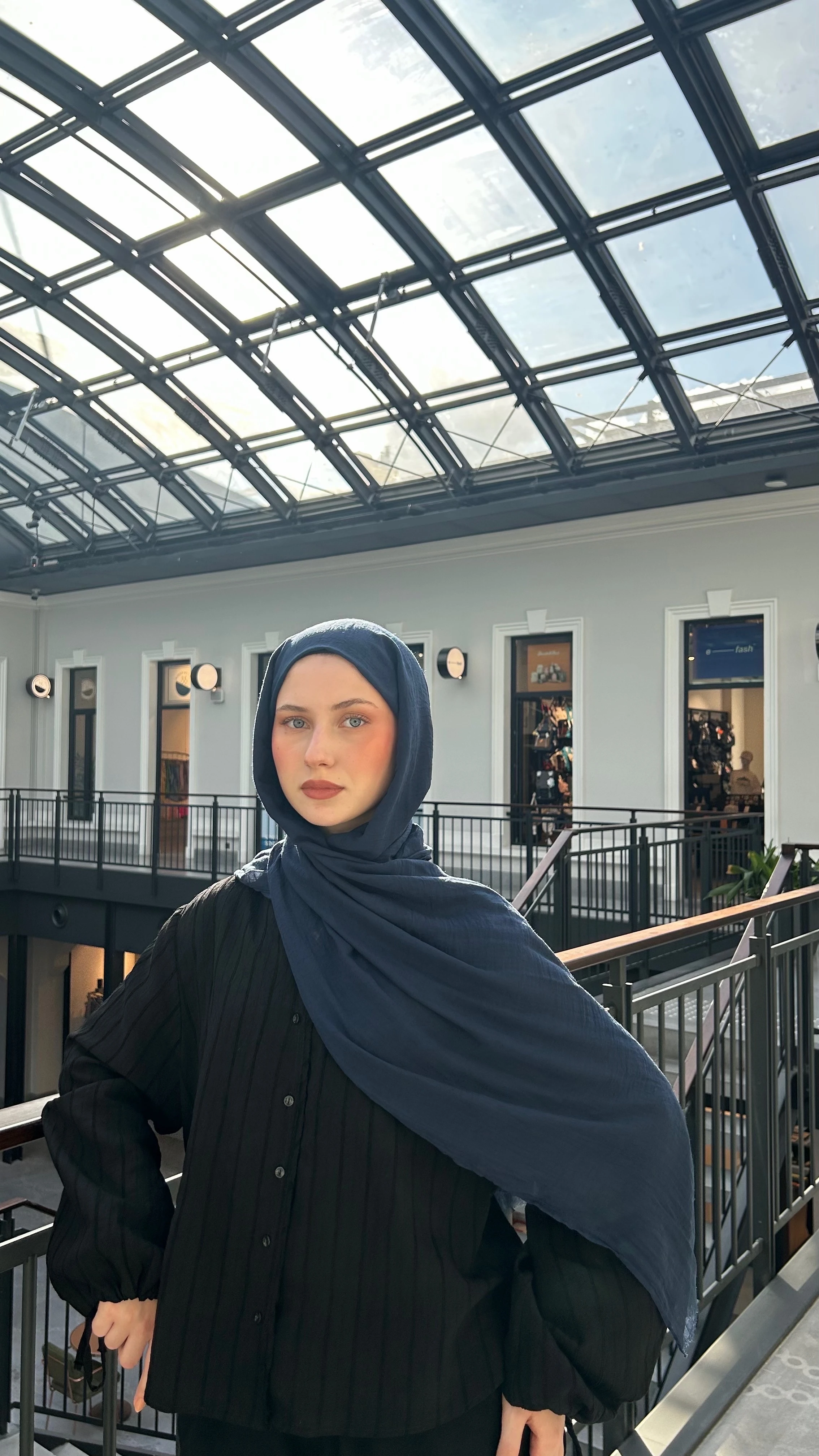 Dubai Pamuk Şal-Lacivert