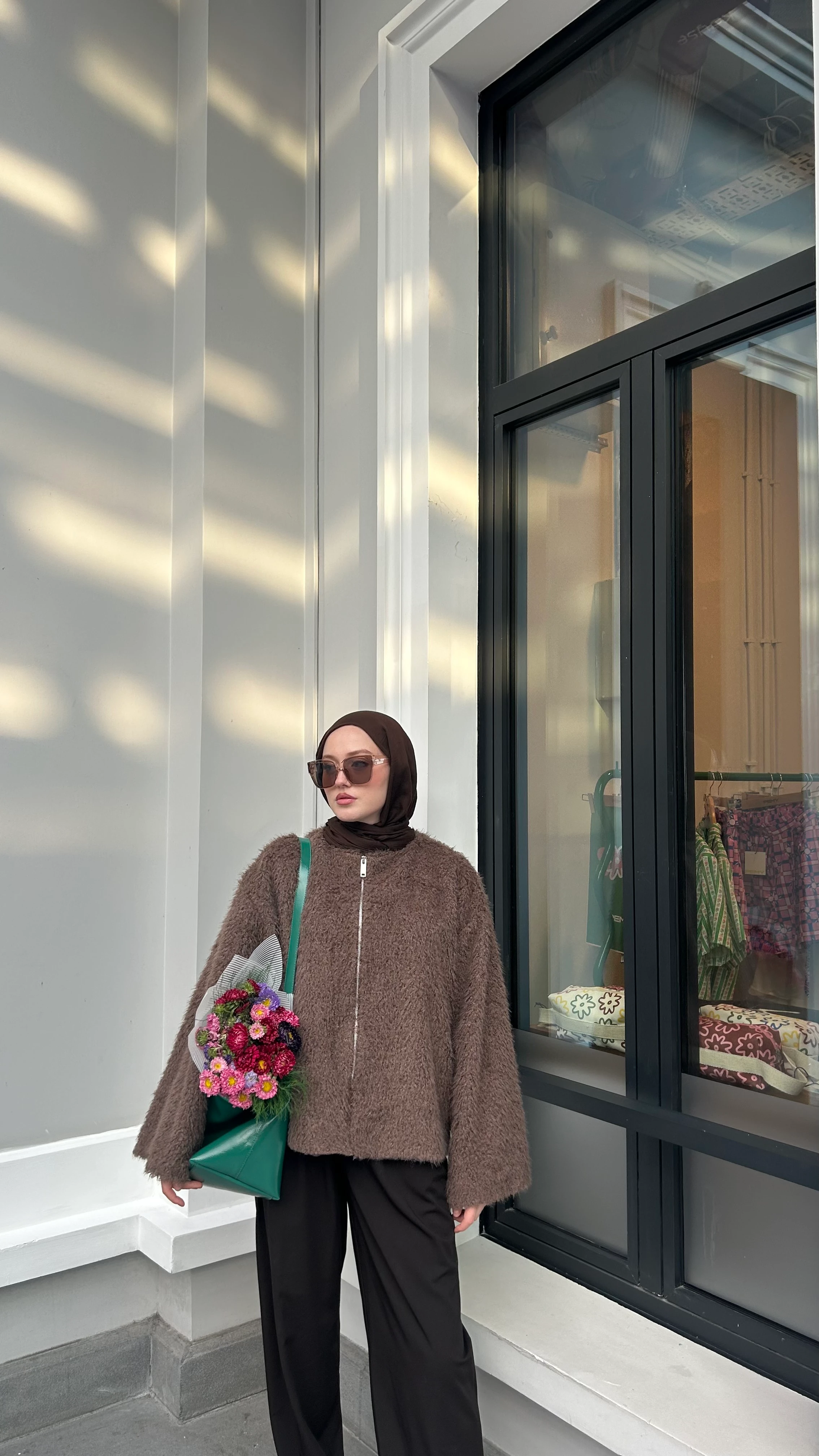 Gigi Peluş Ceket Kahve