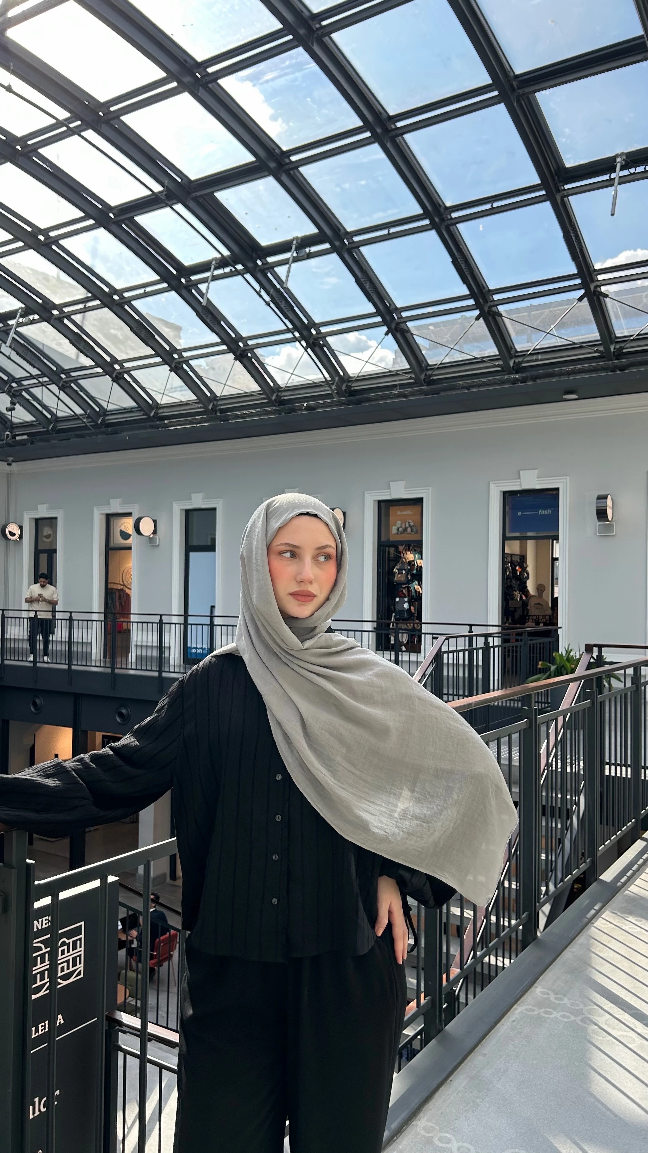 Dubai Pamuk Şal-Açık Gri