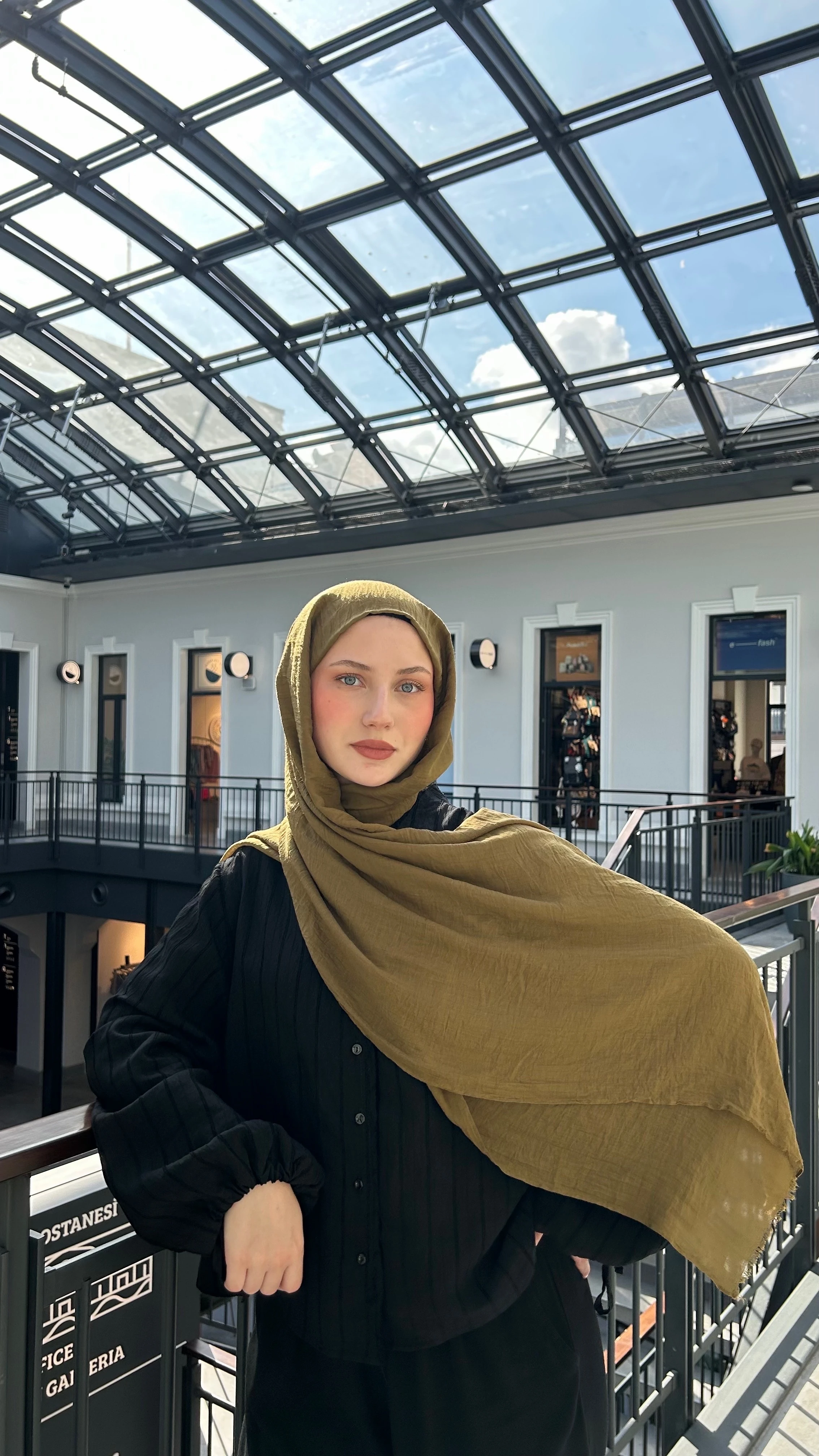 Dubai Pamuk Şal-Koyu Bronz