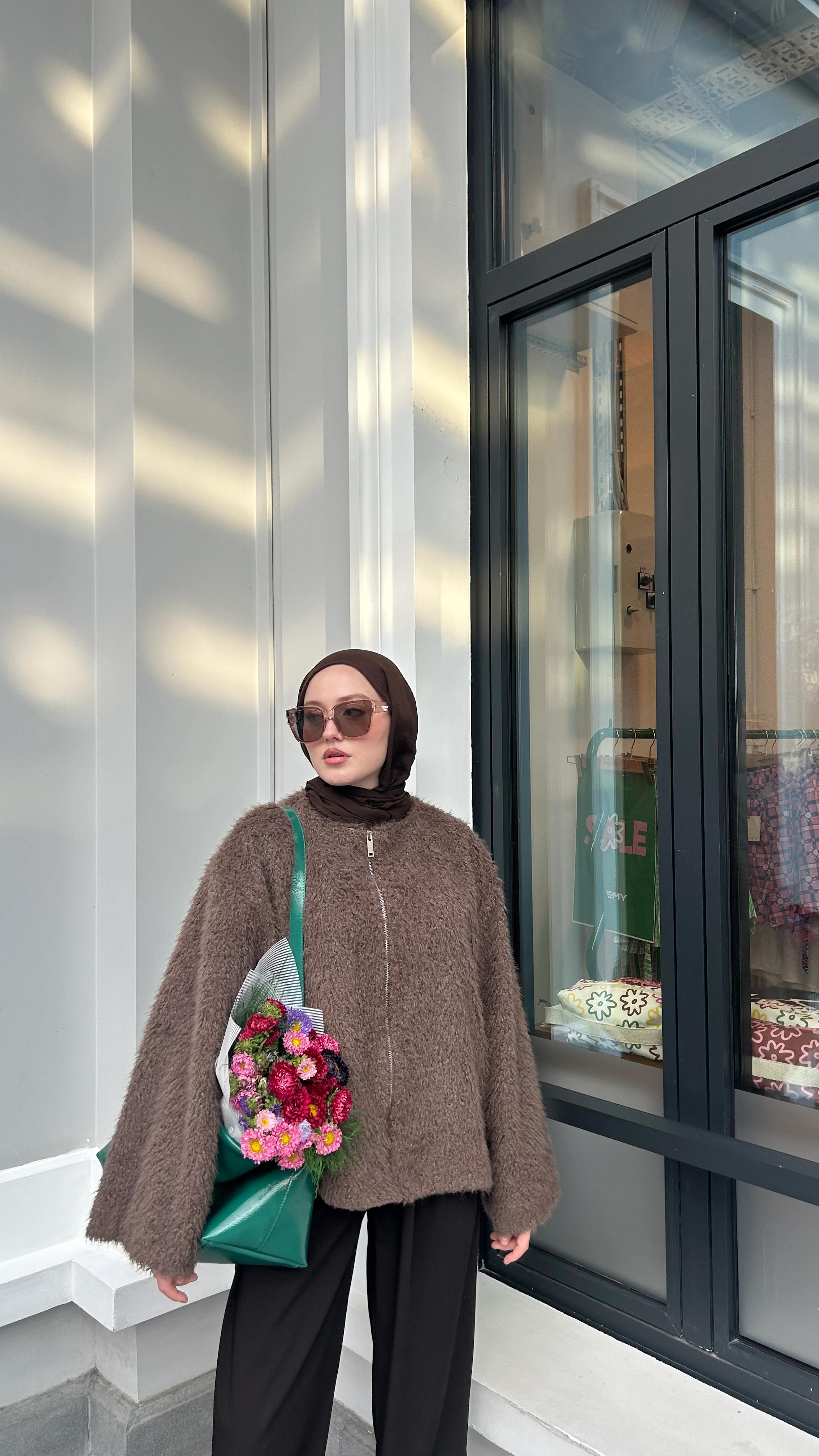 Gigi Peluş Ceket Kahve