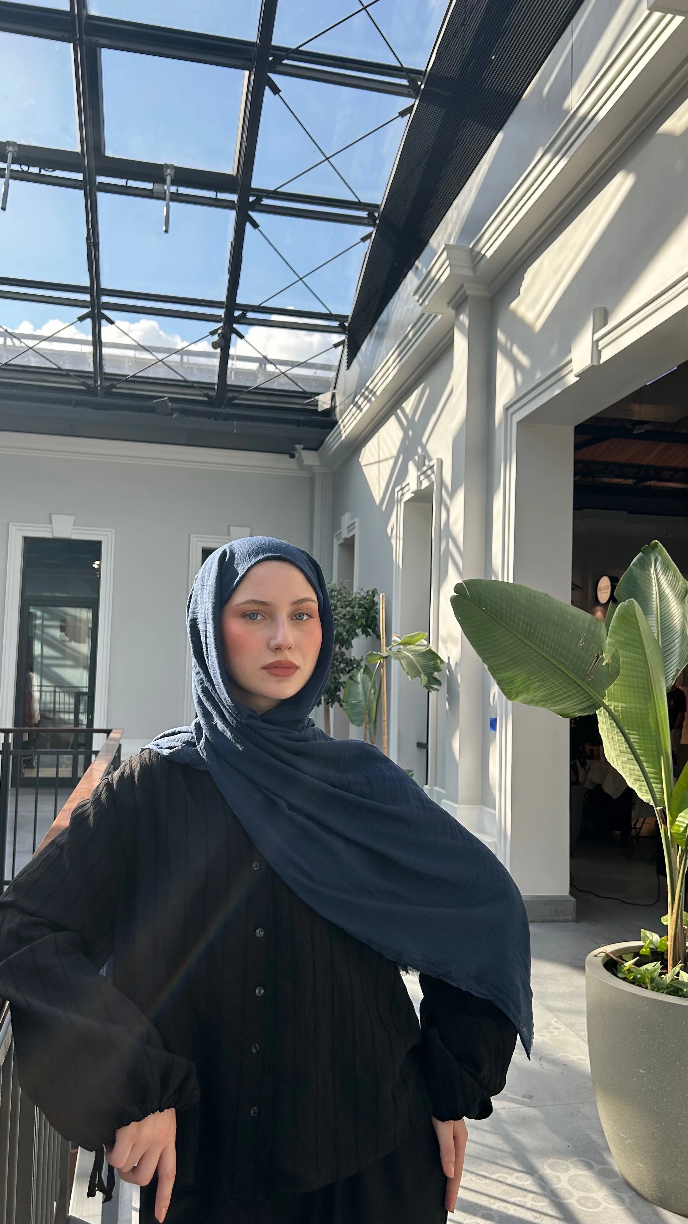 Dubai Pamuk Şal-Lacivert