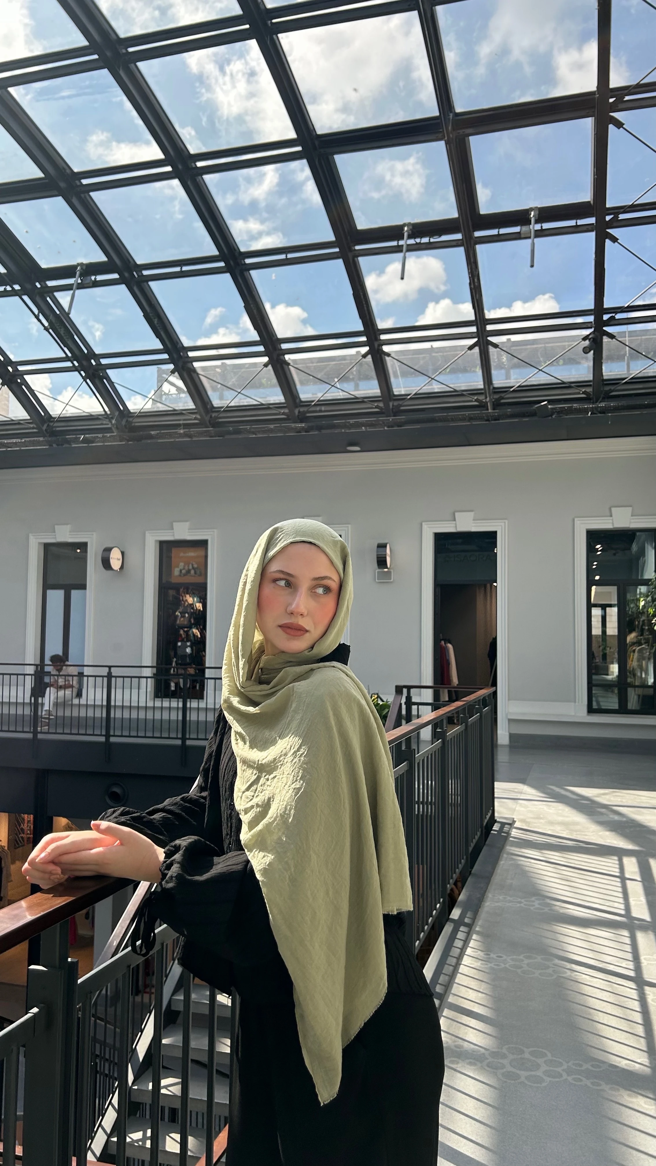 Dubai Pamuk Şal-Yeşil Çay